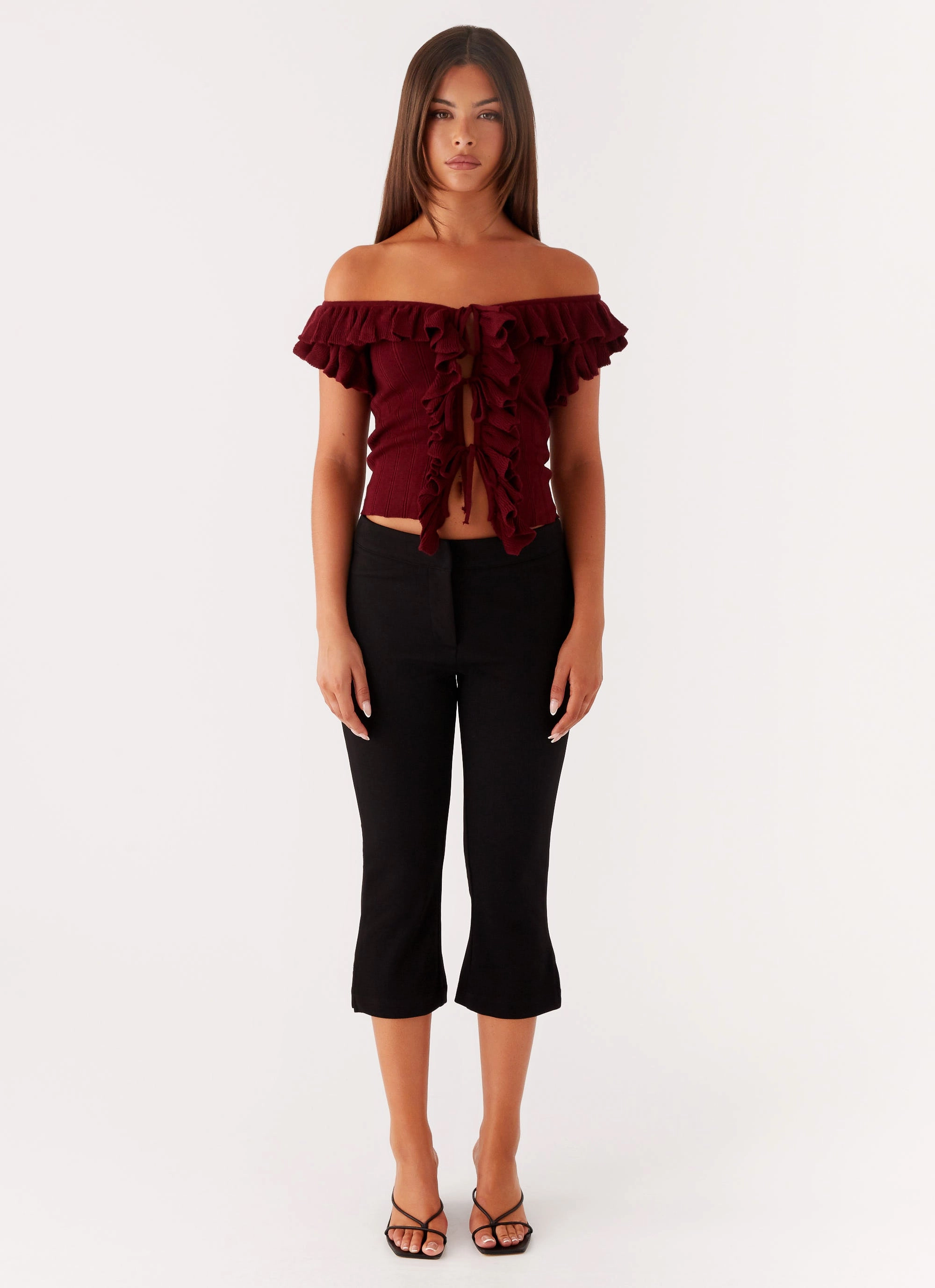 MinimalistDesign hypoallergenic material Keeta Frill Top - Burgundy