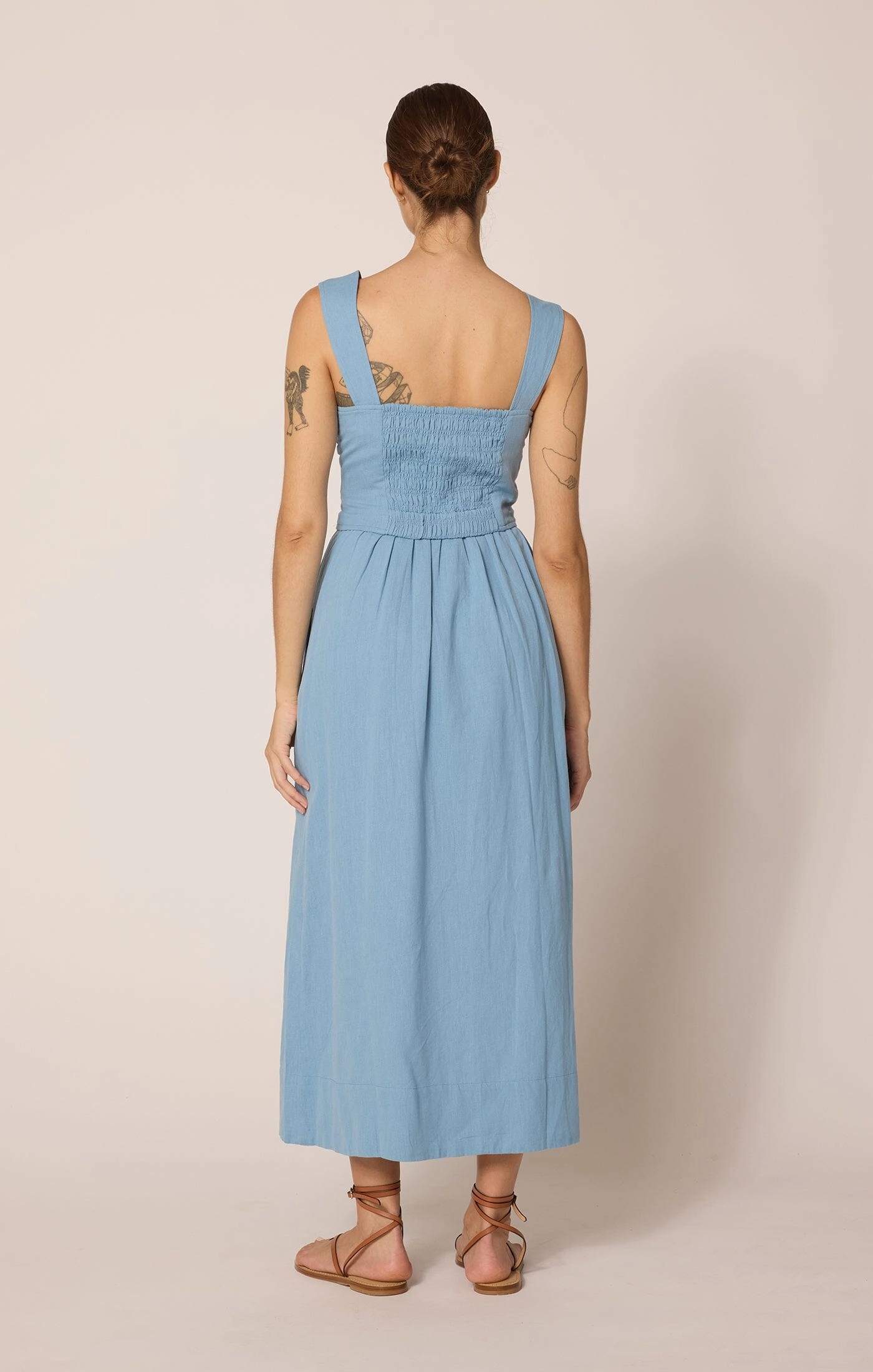 NonIrritatingLining Eco-friendly Esther Ankle Dress | Dusty Blue