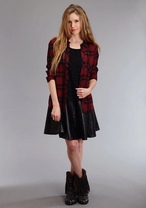 Stetson Womens Back Zip Circle Black Lamb Leather Skirt Contemporary Brand