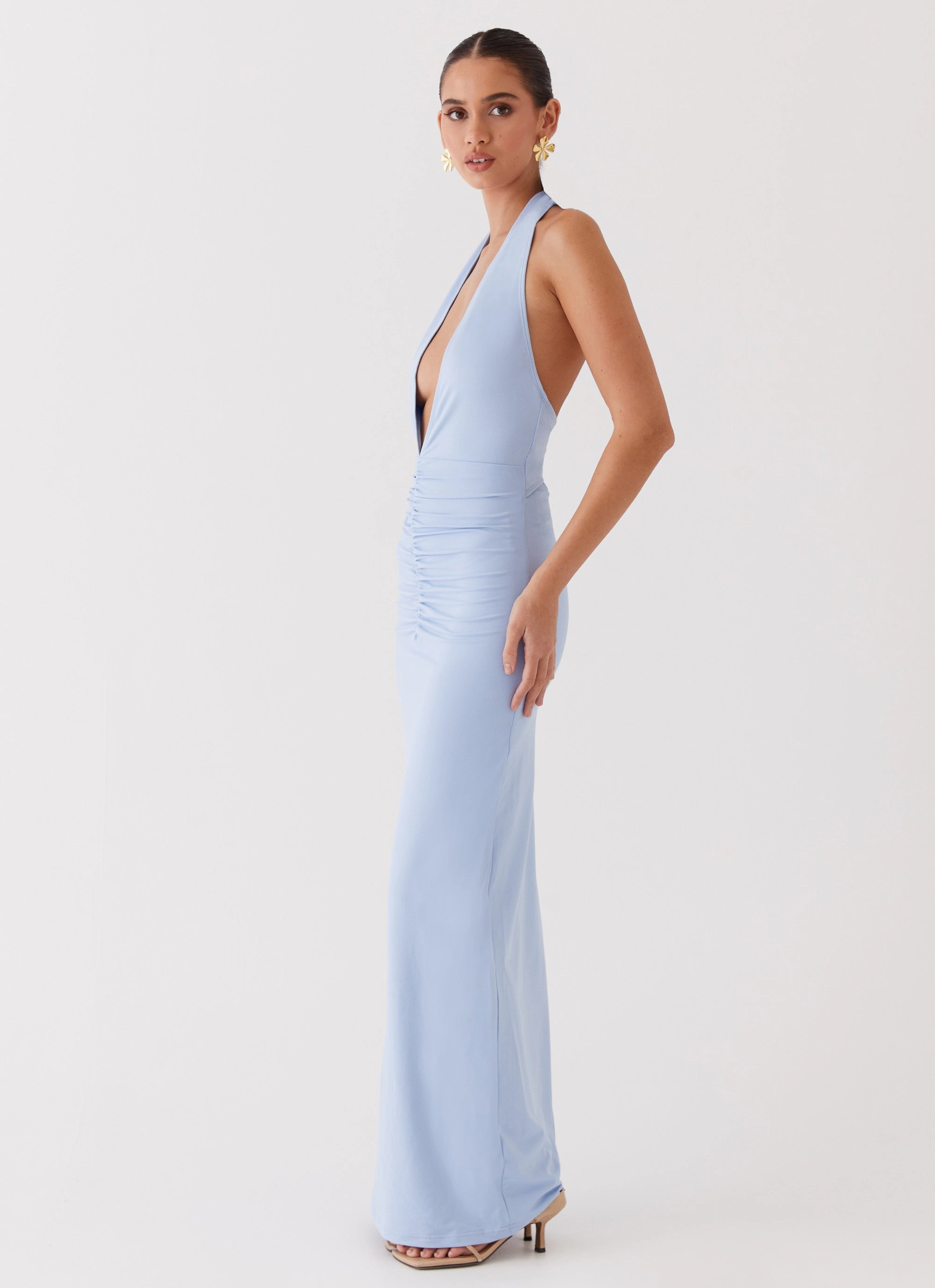 Sun-Protective Whisked Away Halterneck Maxi Dress - Blue
