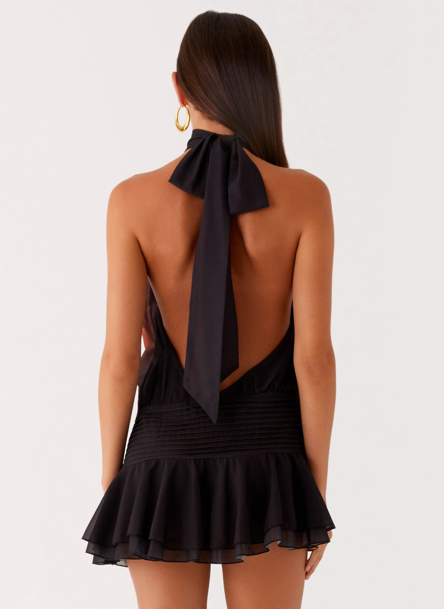 Willow Chiffon Mini Dress - Moody Floral Perfect Design button detail