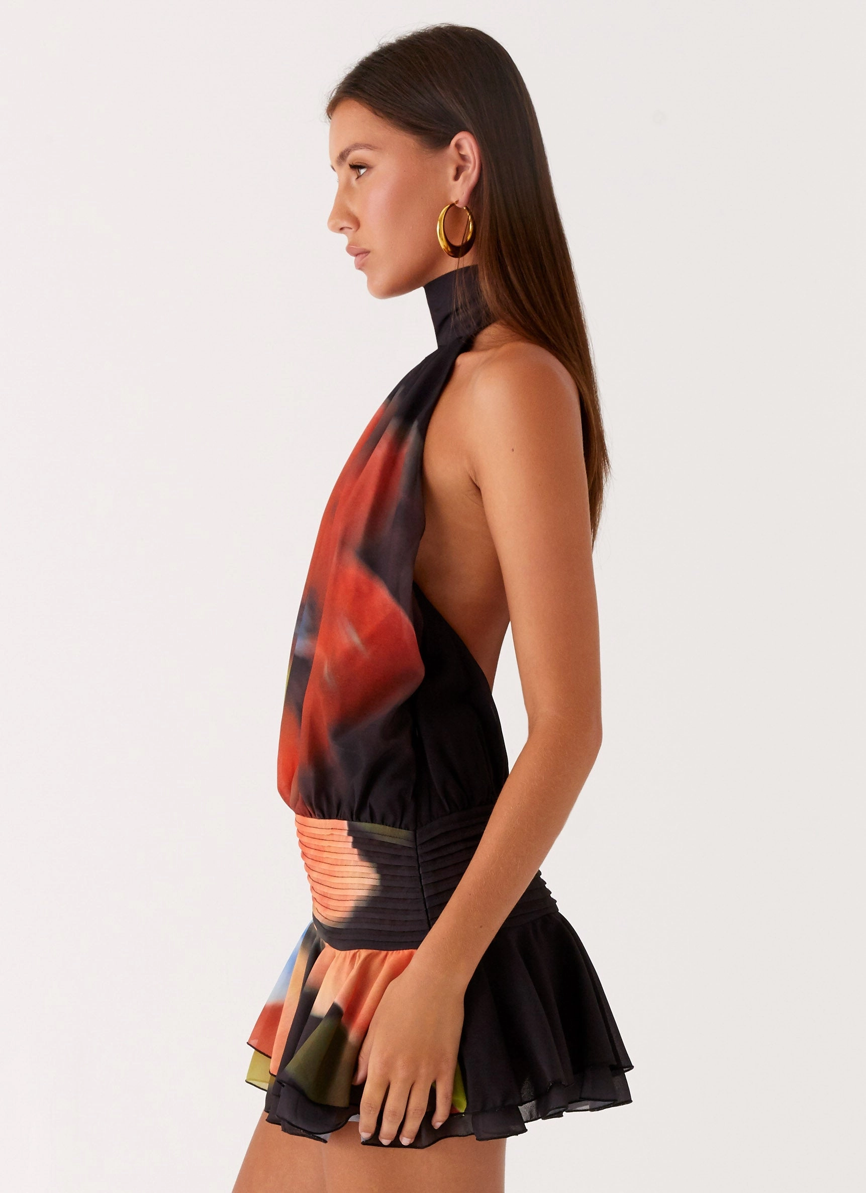 Spring Mood Willow Chiffon Mini Dress - Moody Floral