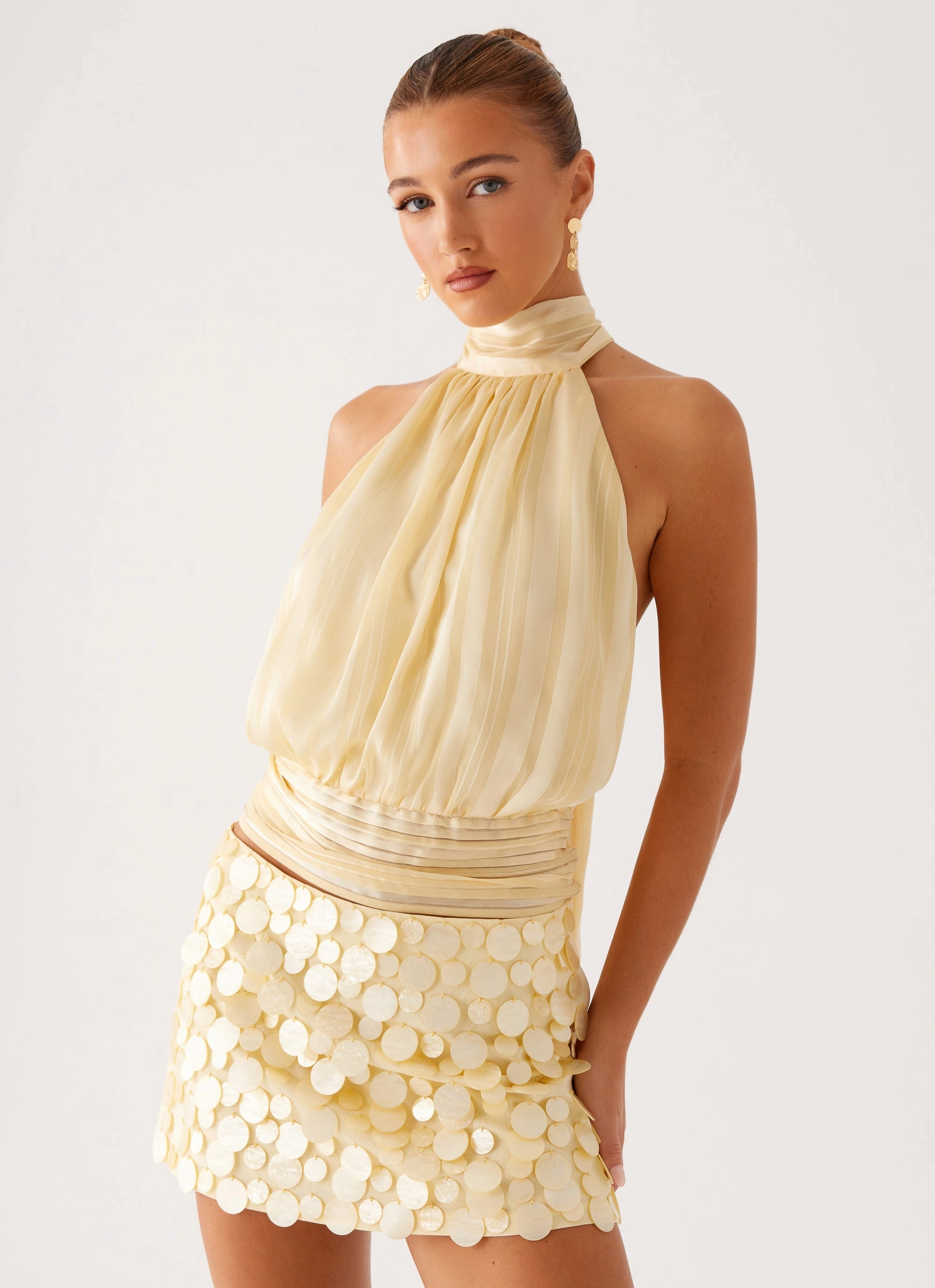 Willow Chiffon Top - Yellow Hot Weather