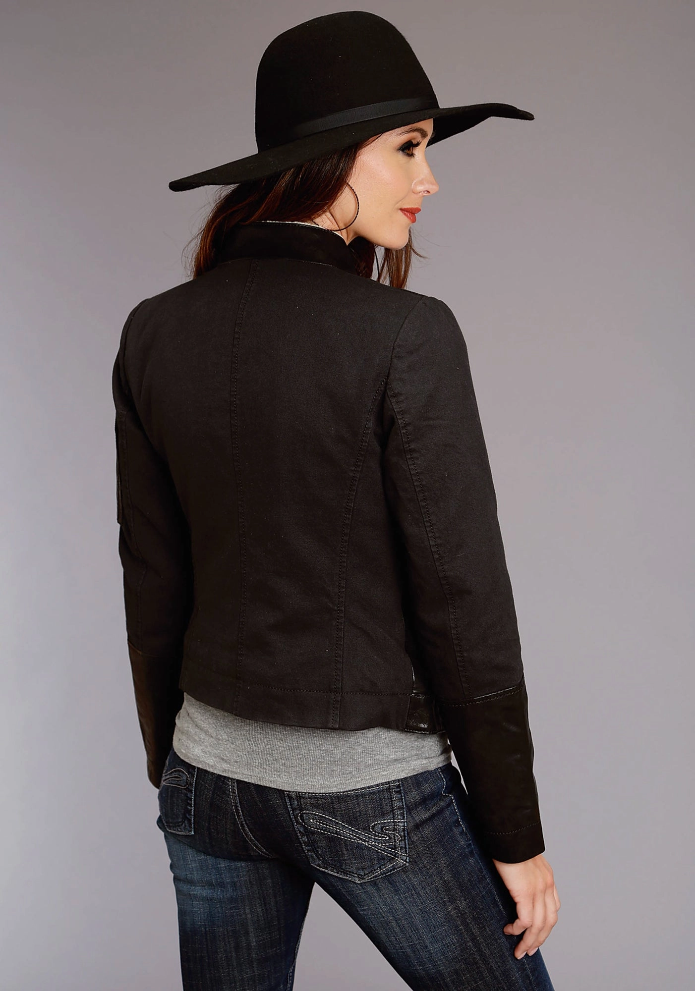 MoistureWickingLining Stetson Womens Black Leather Sherpa Lined Jacket