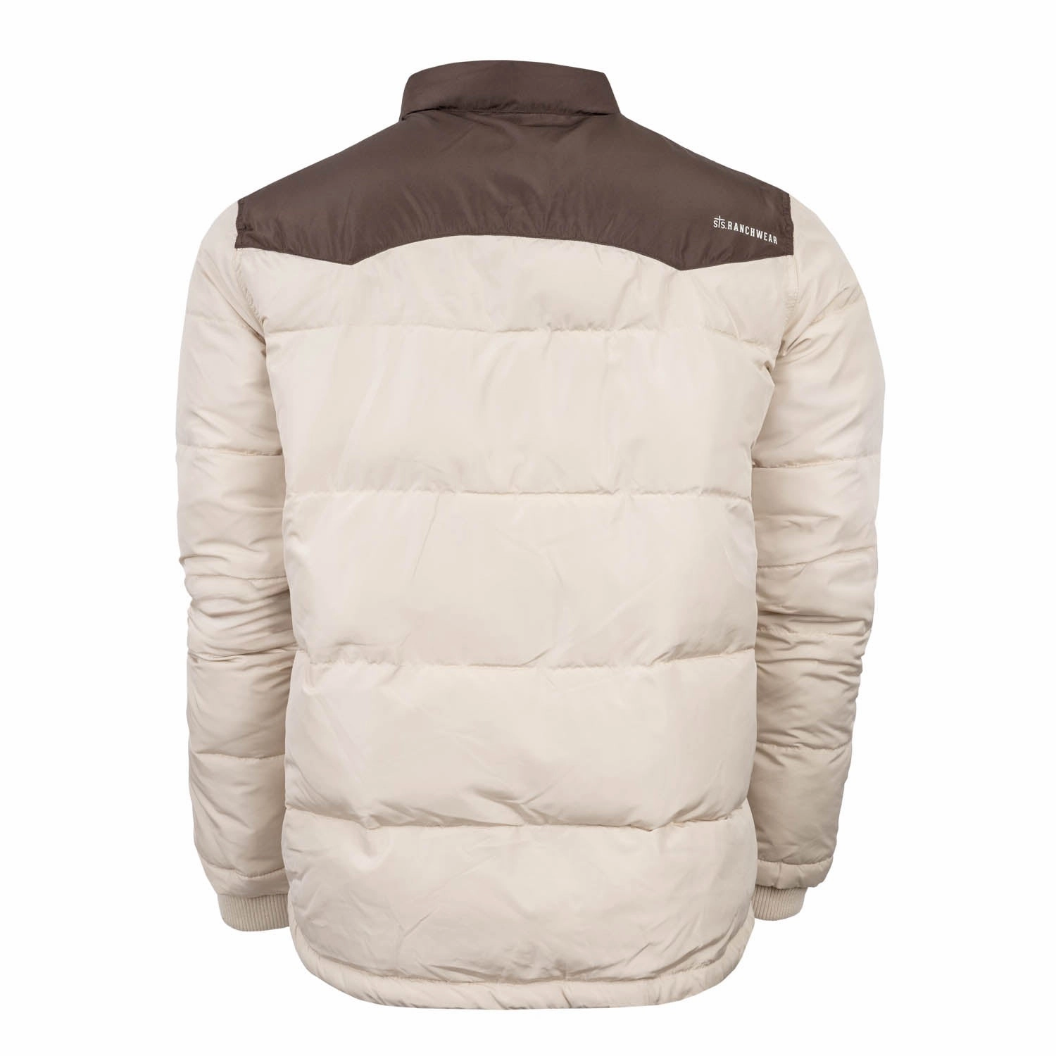 STS Ranchwear Mens Rowan Cream/Brown 100% Polyester Softshell Jacket 3-In-1 Set color block
