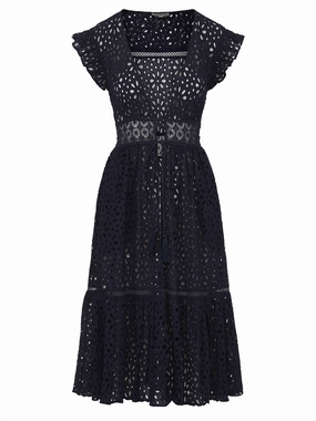 Lauren Coverup Dress Seaside Eyelet Black Quiet Luxury