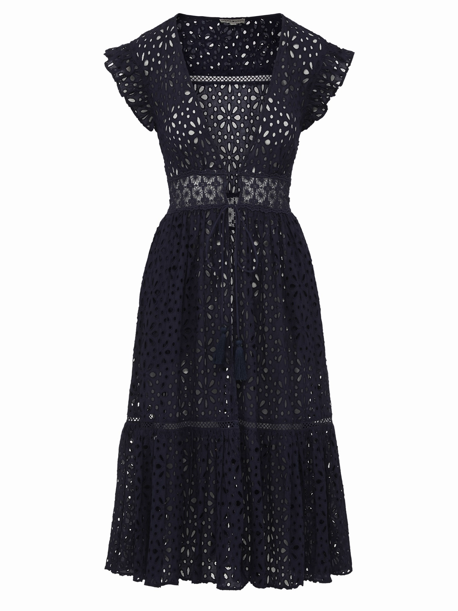 Lauren Coverup Dress Seaside Eyelet Black Quiet Luxury