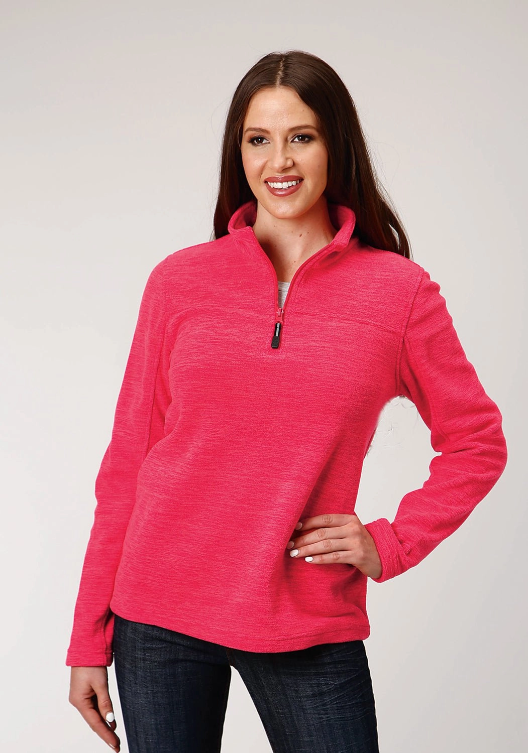 Roper Womens Neon Pink Polyester Micro Fleece Jacket AbrasionResistantEdging ripstop fabric