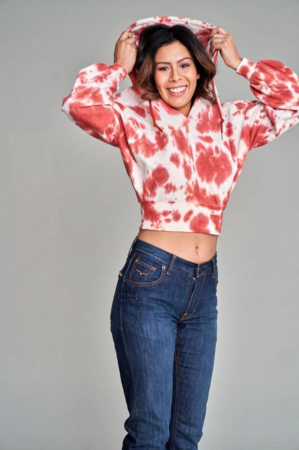 Seamless construction Ventilation Panels Kimes Ranch Womens Monterey Brick Red Cotton blend Hoodie