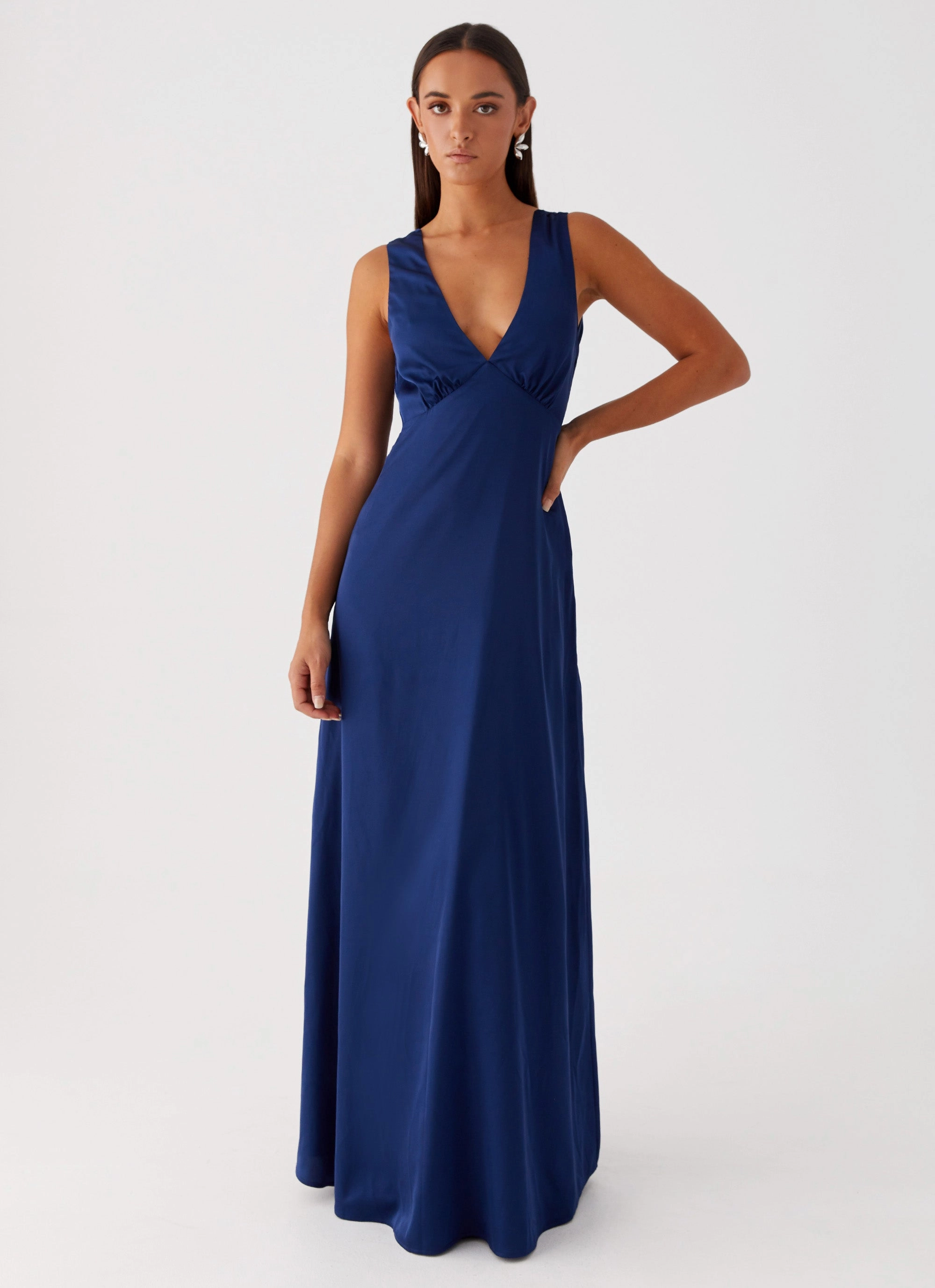 Winnie Cowl Back Maxi Dress - Navy Everyday Layers Polished Form