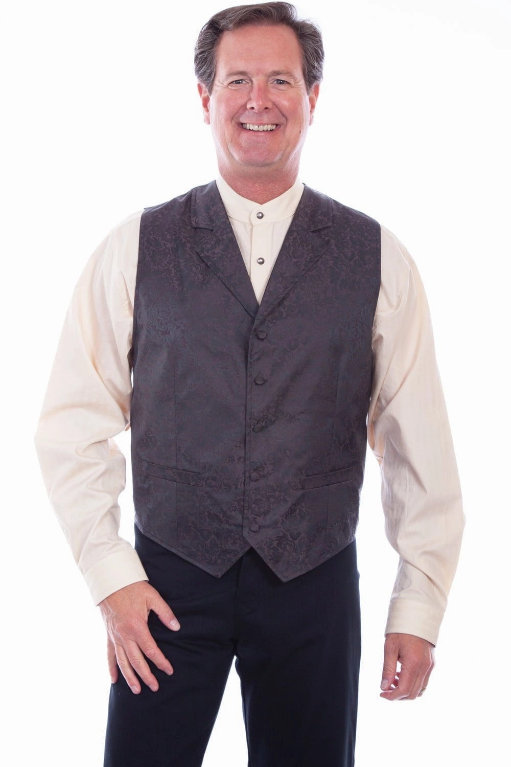Scully Mens Chocolate Polyester Distinguished Vest Comfort Focused Design AbrasionResistantSurface