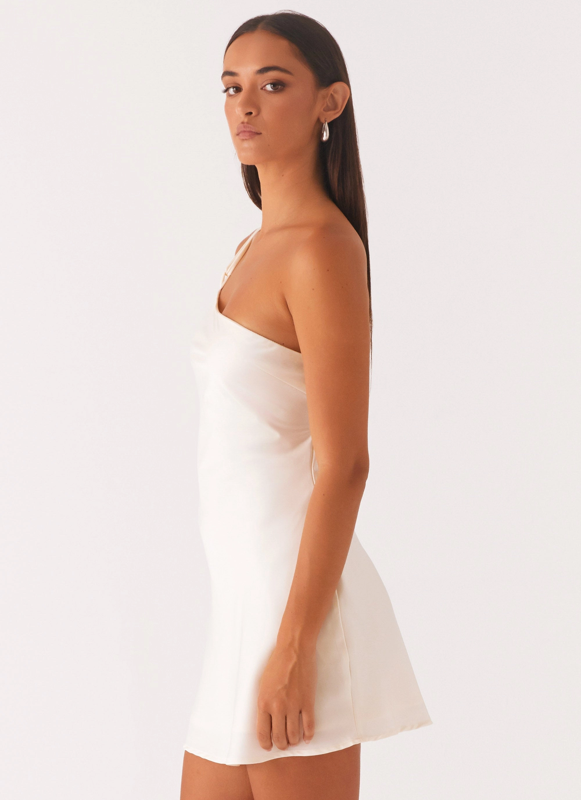 Lights Out Mini Dress - Pearl Modern Look Lace Accent