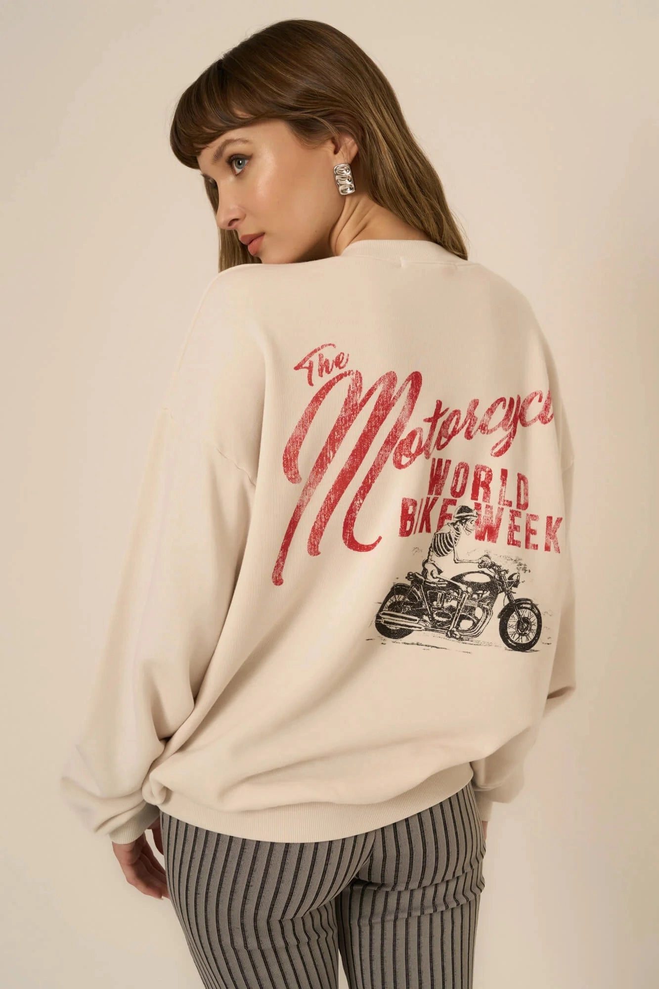 World Bike Week Sweatshirt Convertible Neckline Silicone Print Detail