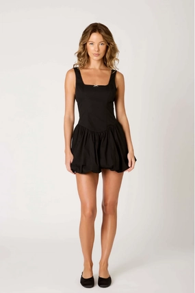 Tessa Dress - Black soft look Luxurious Texture