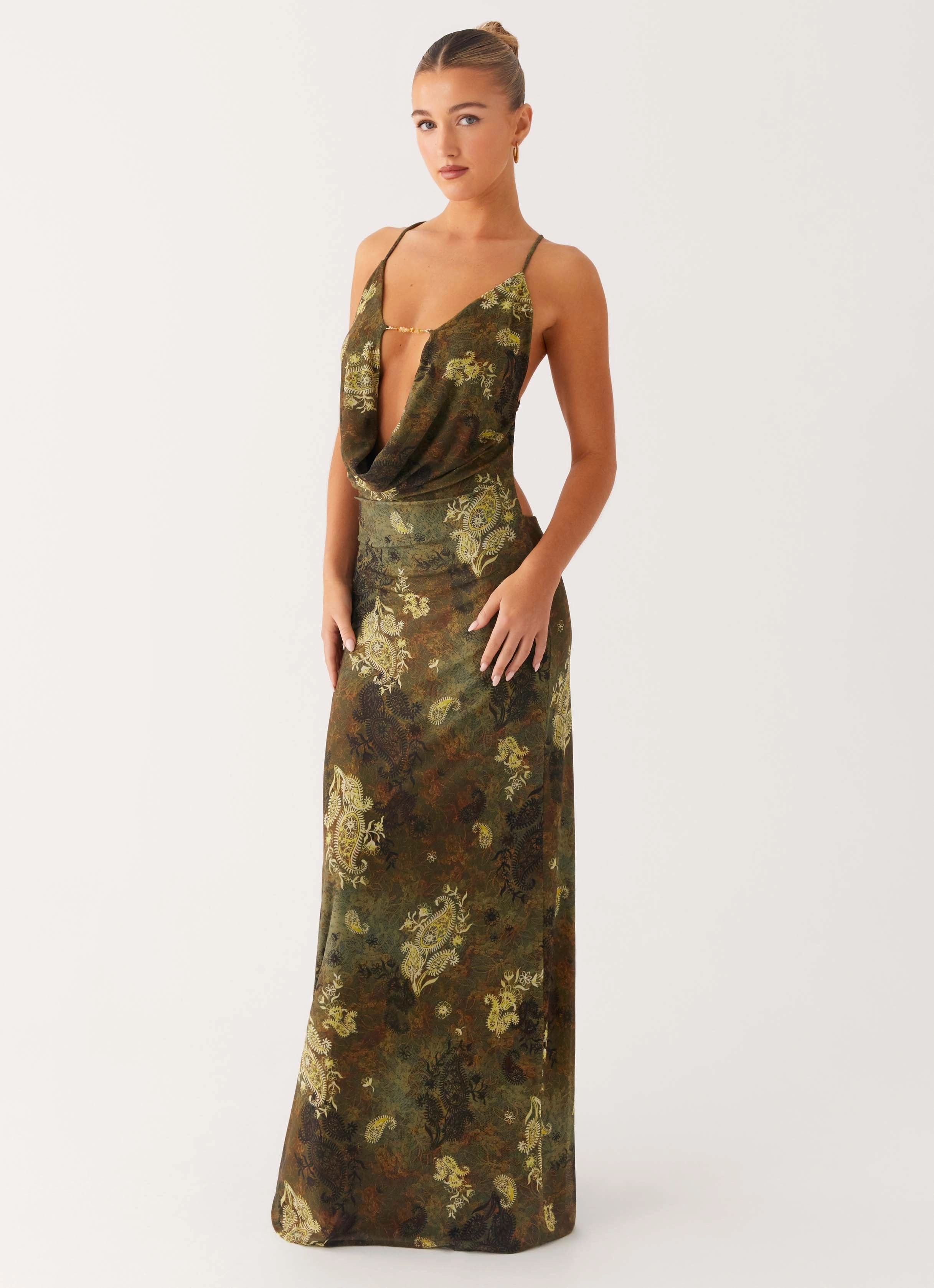 Star Fields Maxi Dress - Cyber Floral Modern and Feminine Bold Fashion