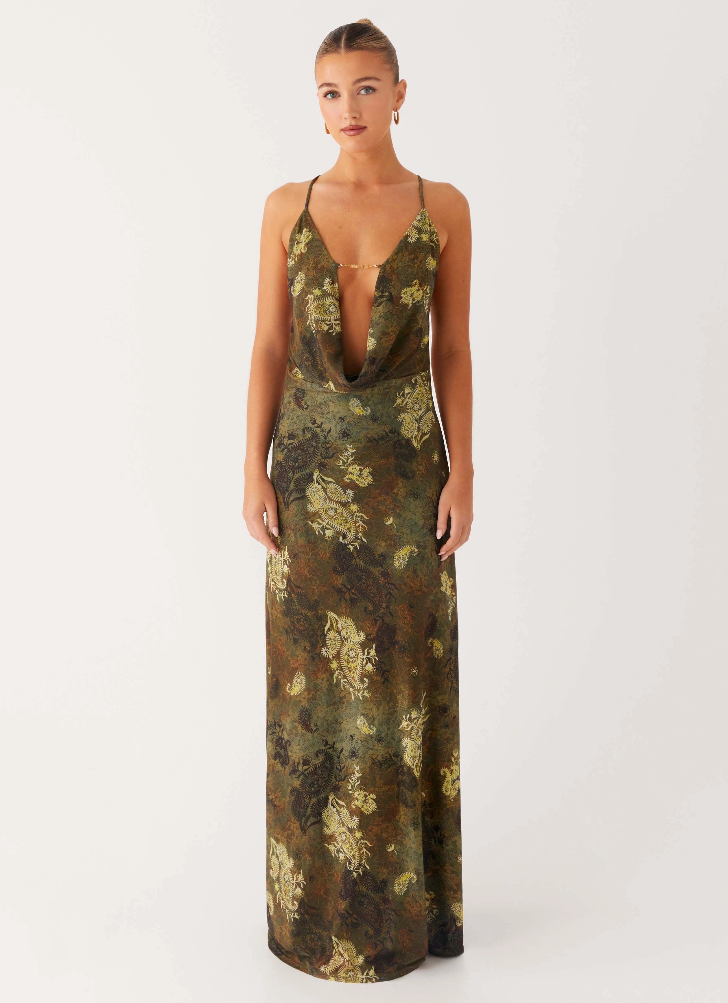 windproof Star Fields Maxi Dress - Cyber Floral