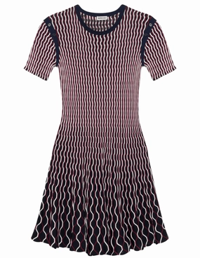 StretchFabric HighRiseWaistband Simkhai Baylor Knit Mini Dress in Cranberry Multi