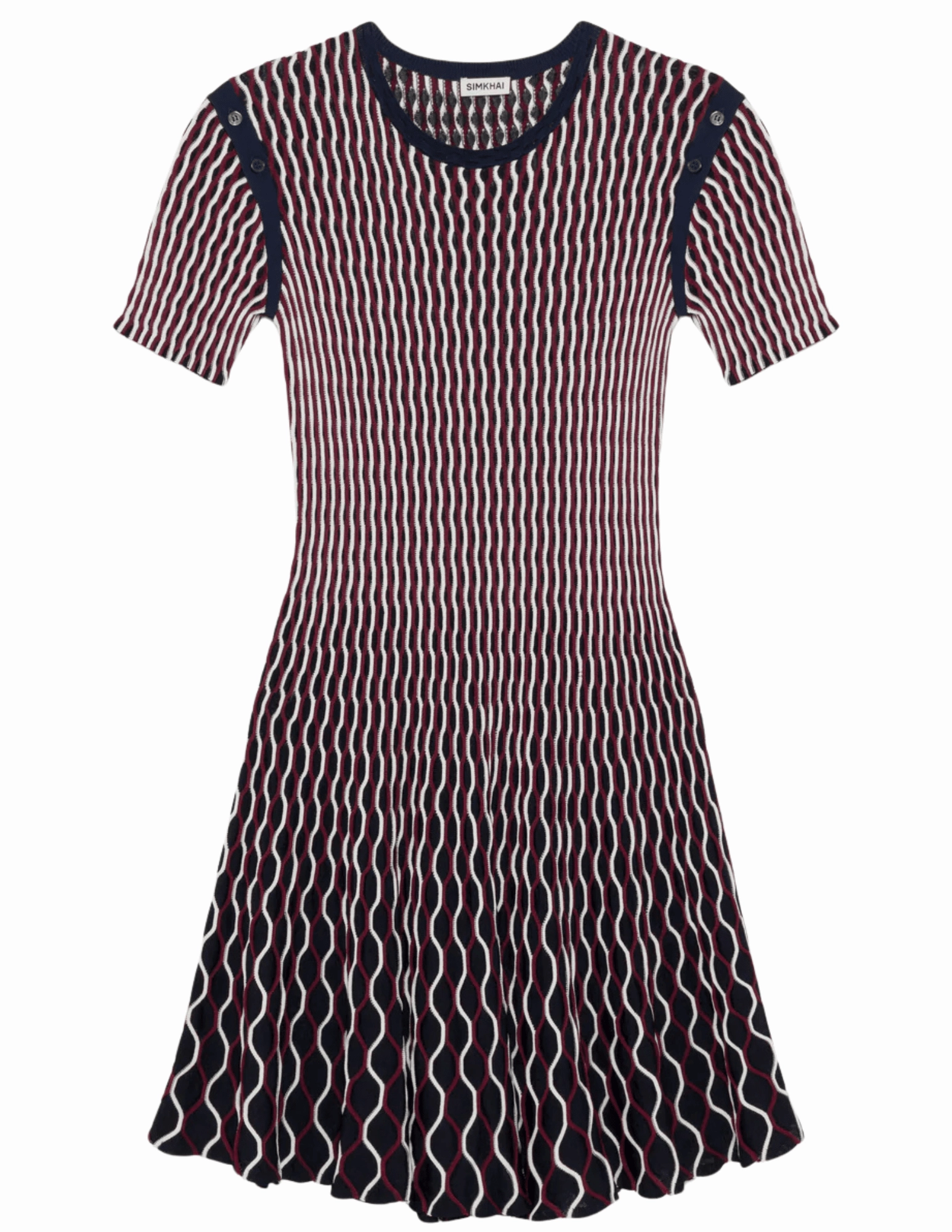 Simkhai Baylor Knit Mini Dress in Cranberry Multi Soft Finish