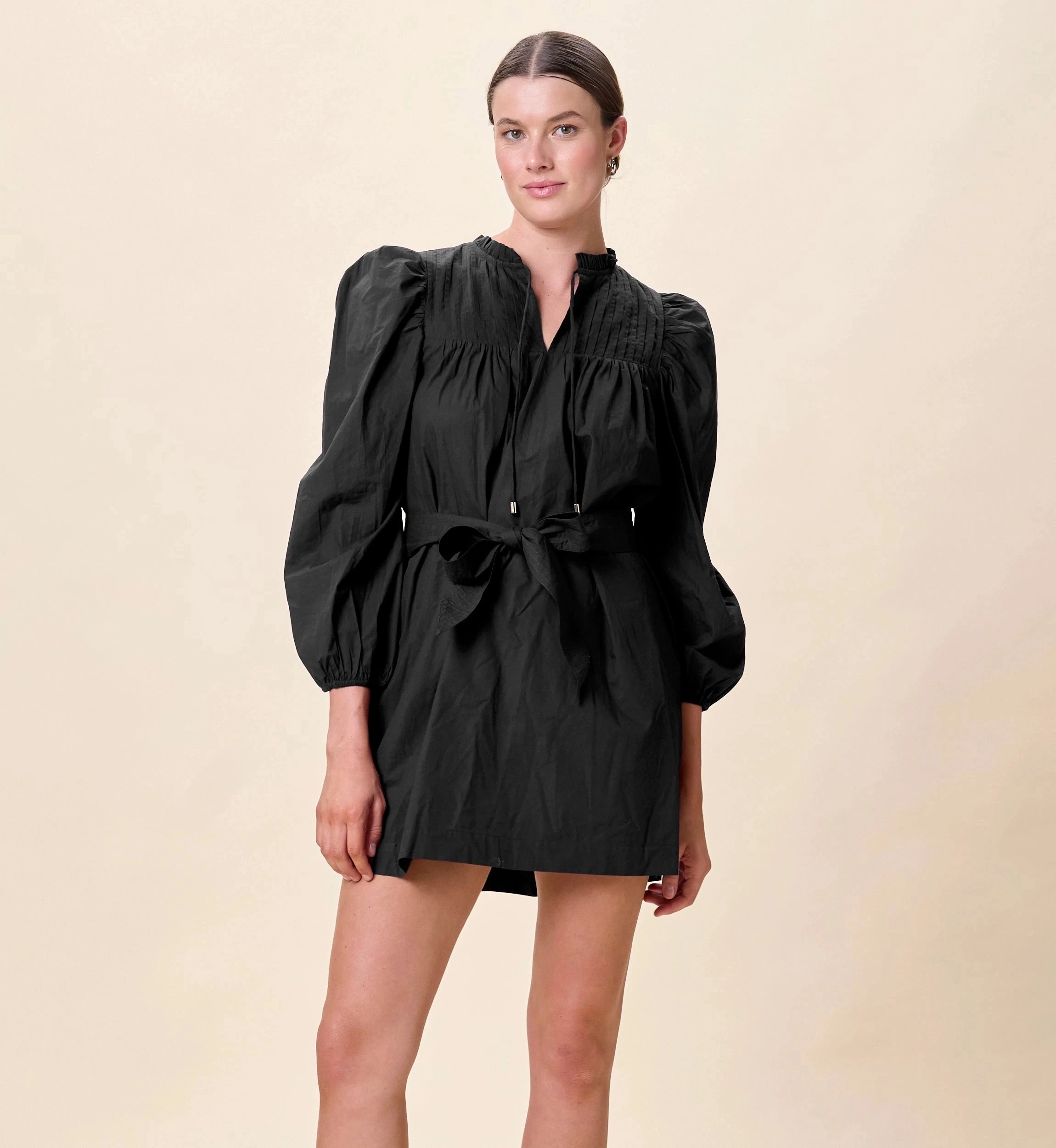 Ivana Mini Dress | Black Durable Stitching