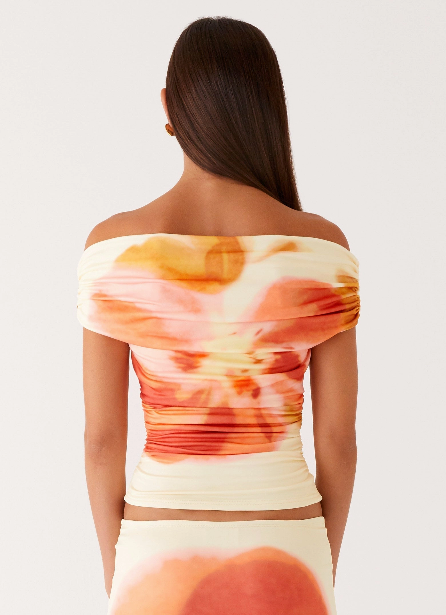 High Collar Protection Design Moka Off Shoulder Top - Mimosa Blossom