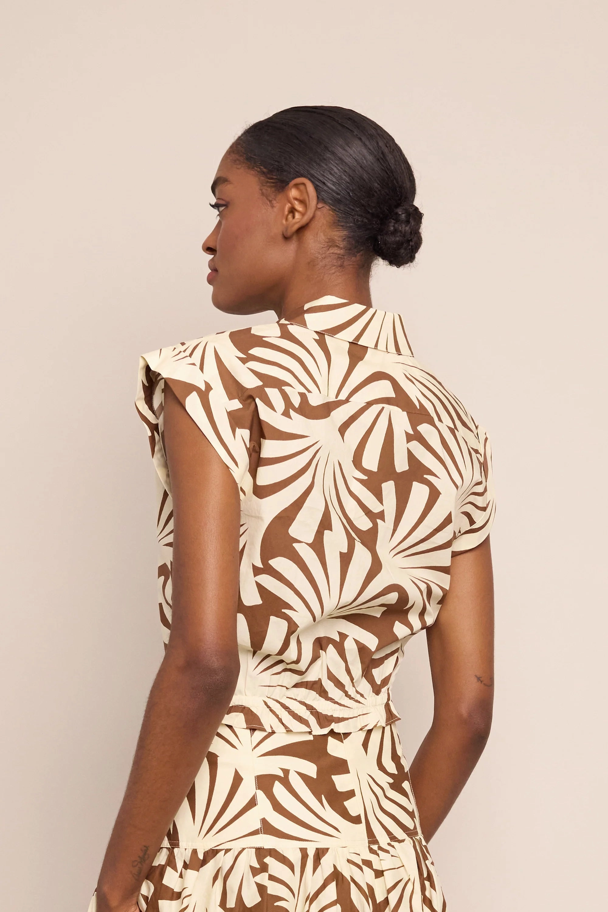 Octavia Top in Catalina Khaki Hidden Zipper