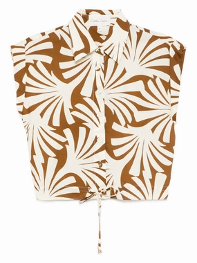 Octavia Top in Catalina Khaki ContouredPanels Soft Hoodie