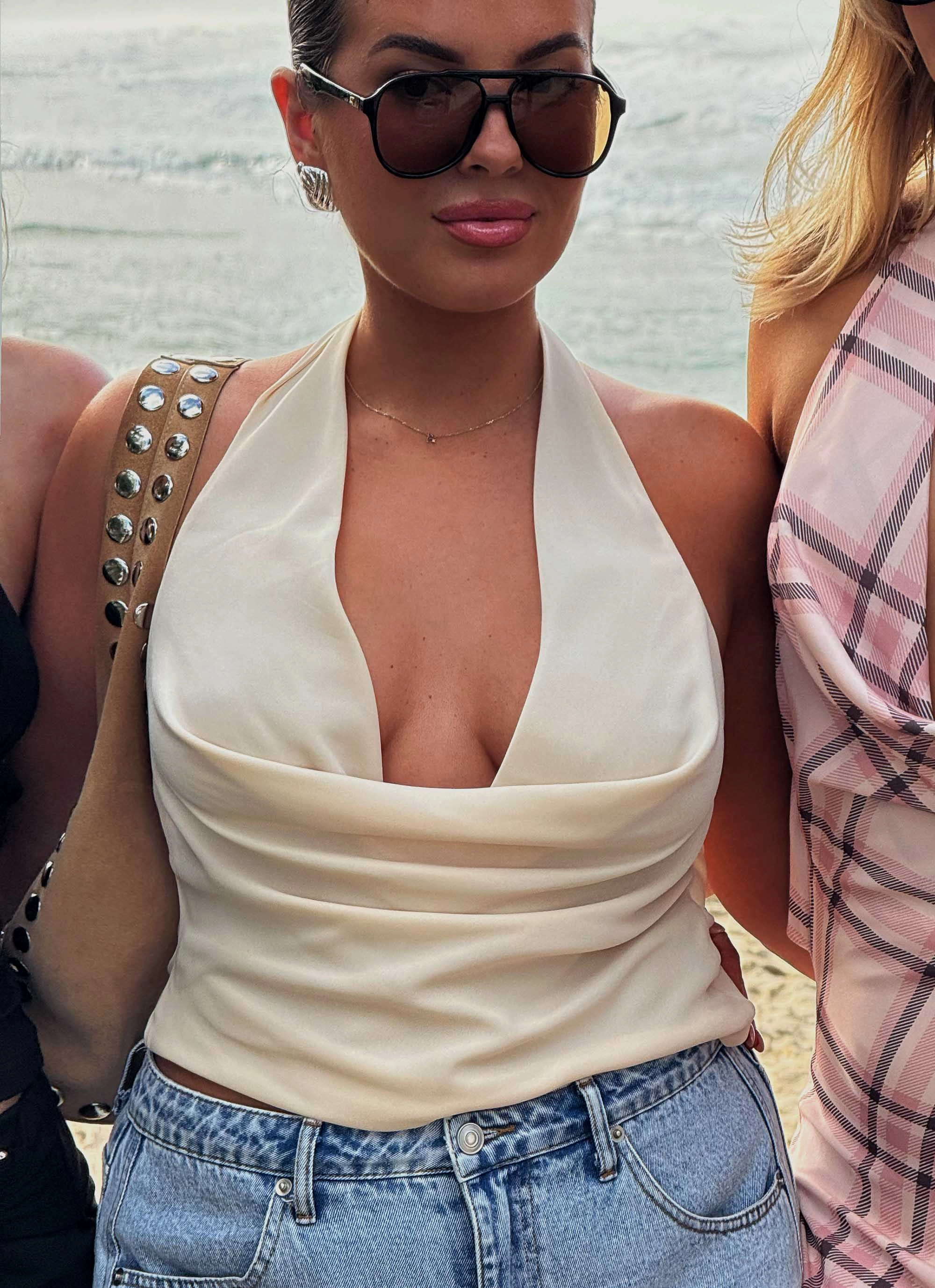 FlexibleRibbedTrims Charli Cowl Top - Lemon