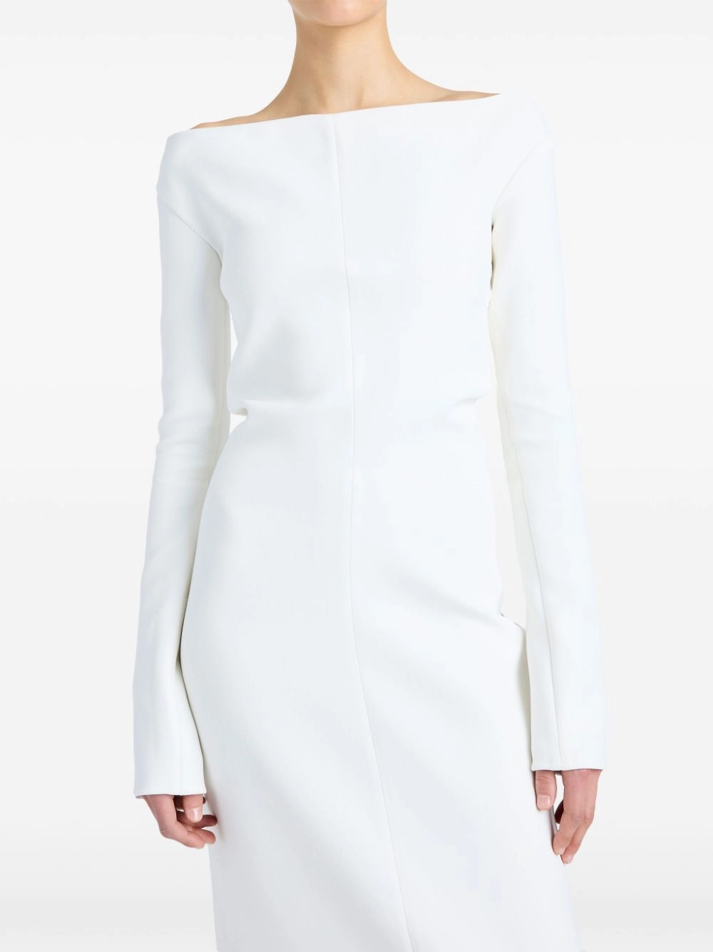 London Edge Light Fit Yara Dress in Off White