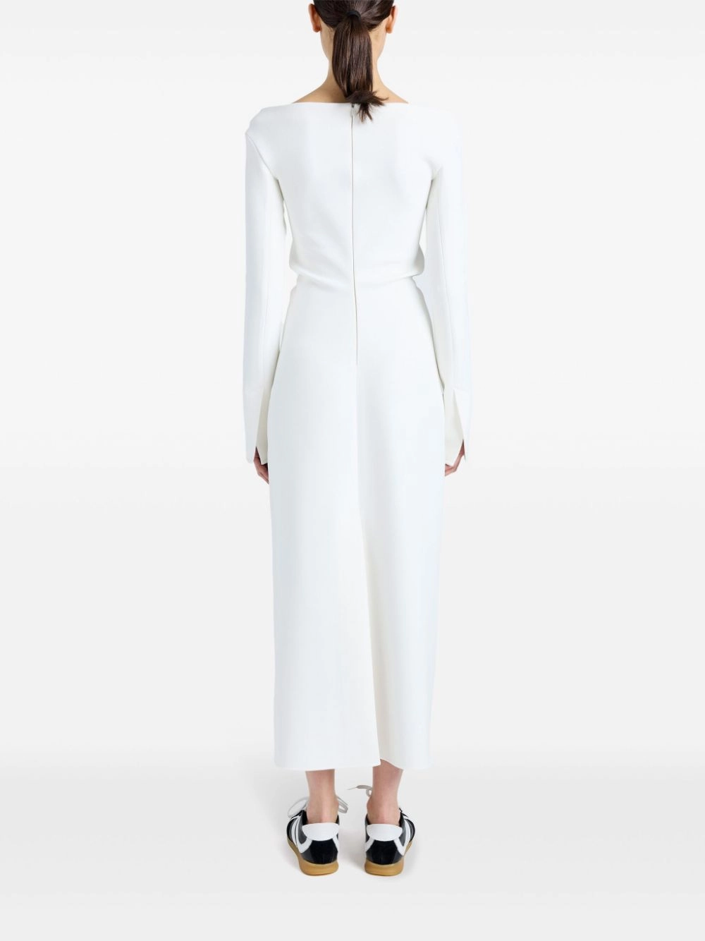 Yara Dress in Off White Sheer Overlay Material Flexible Material