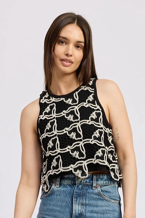 Yardira Top Ventilated Panel Design Layered Neckline Details