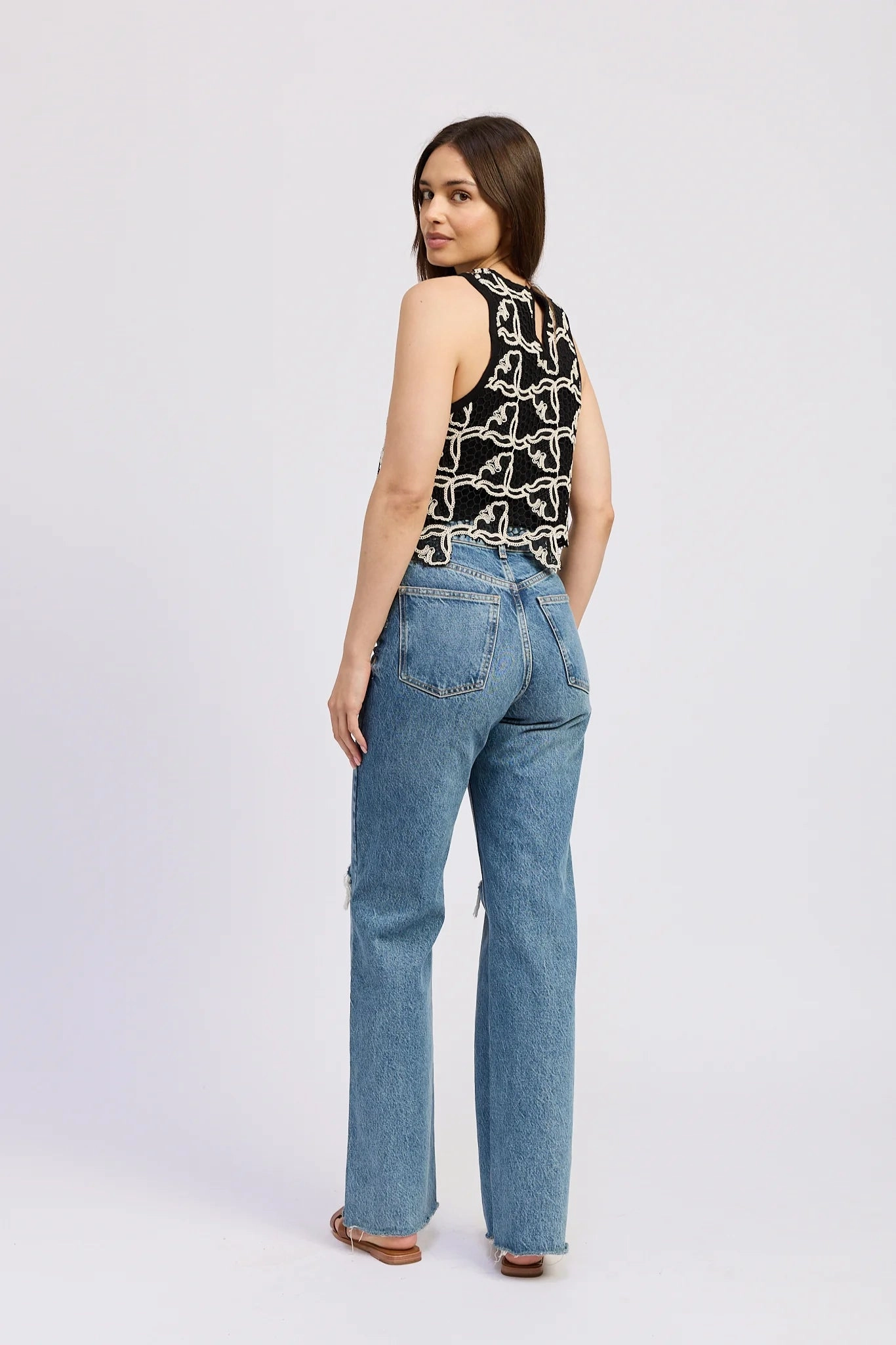 Yardira Top Hidden Zipper Closure VNeck Style