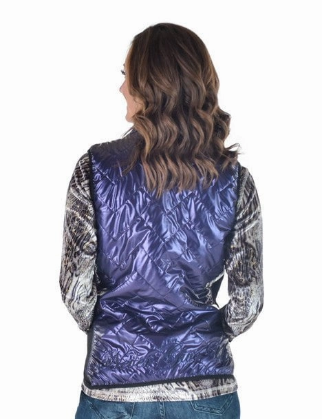 Cowgirl Tuff Womens Midweight Logo Purple 100% Polyester Softshell Vest Taped Seams