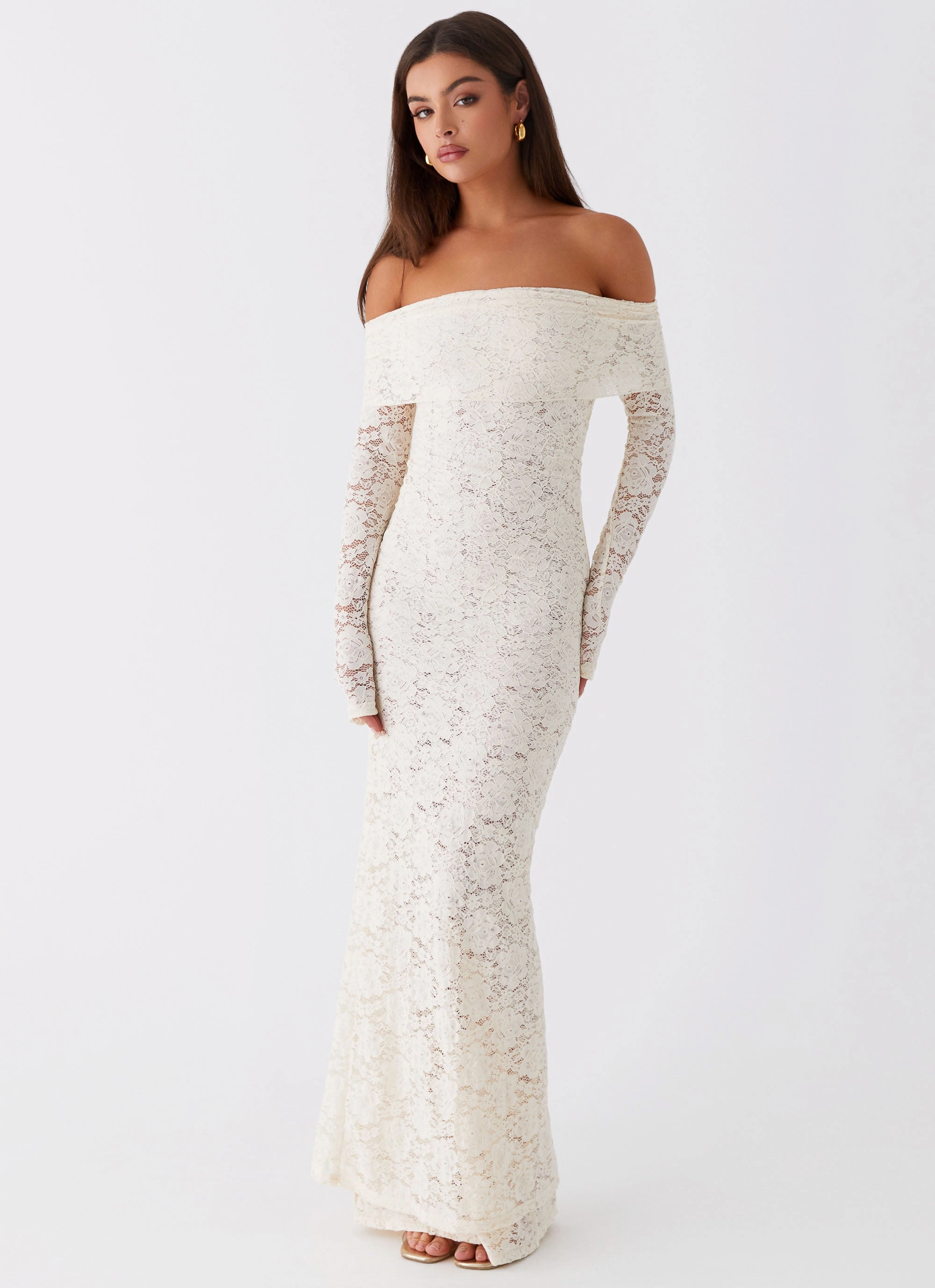 Chic and Flattering Modest Light Yours Always Lace Maxi Dress - Ivory