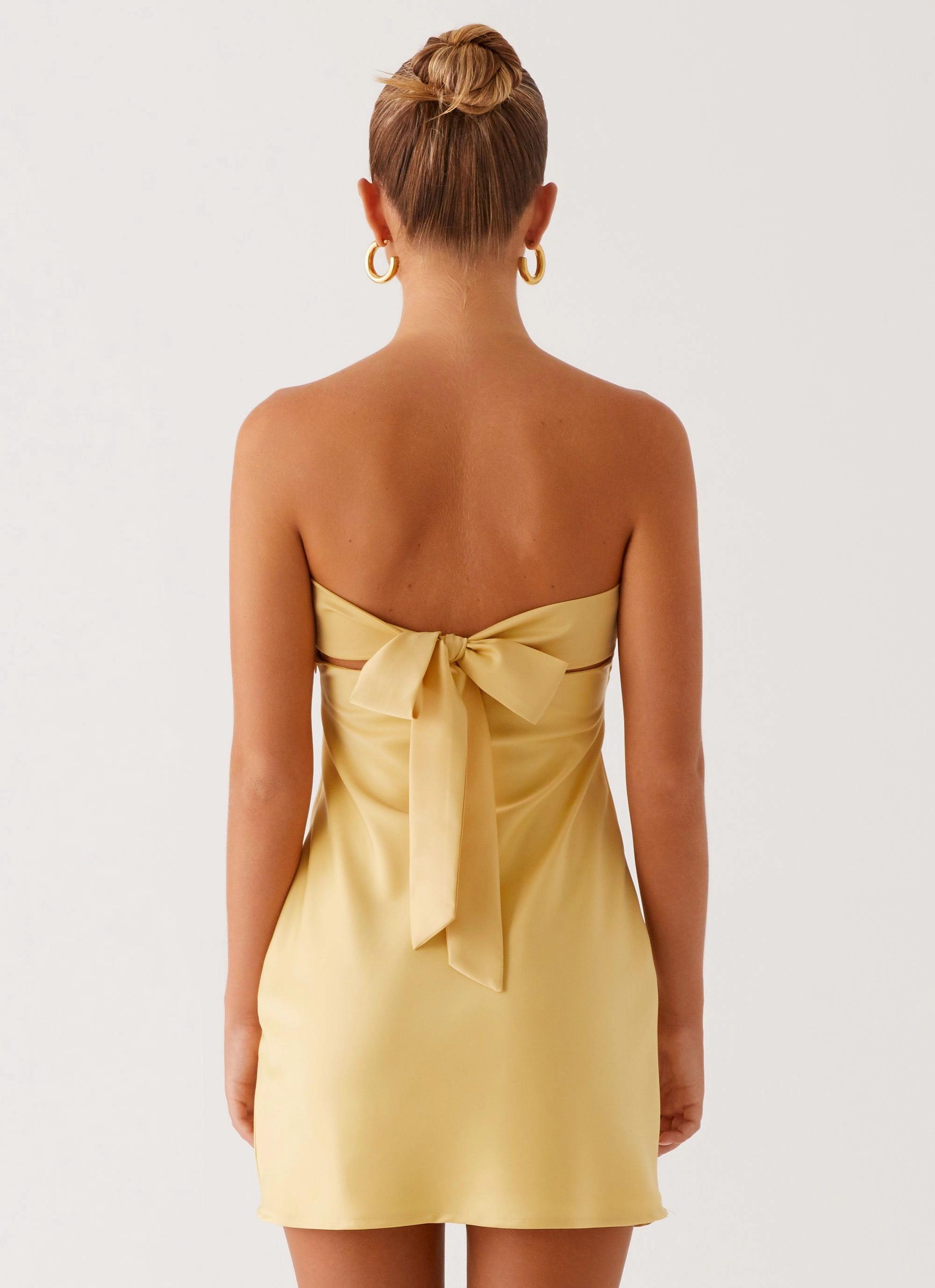 Yulina Mini Dress - Yellow Luxurious Texture