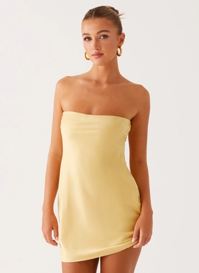 Yulina Mini Dress - Yellow Light Silhouette