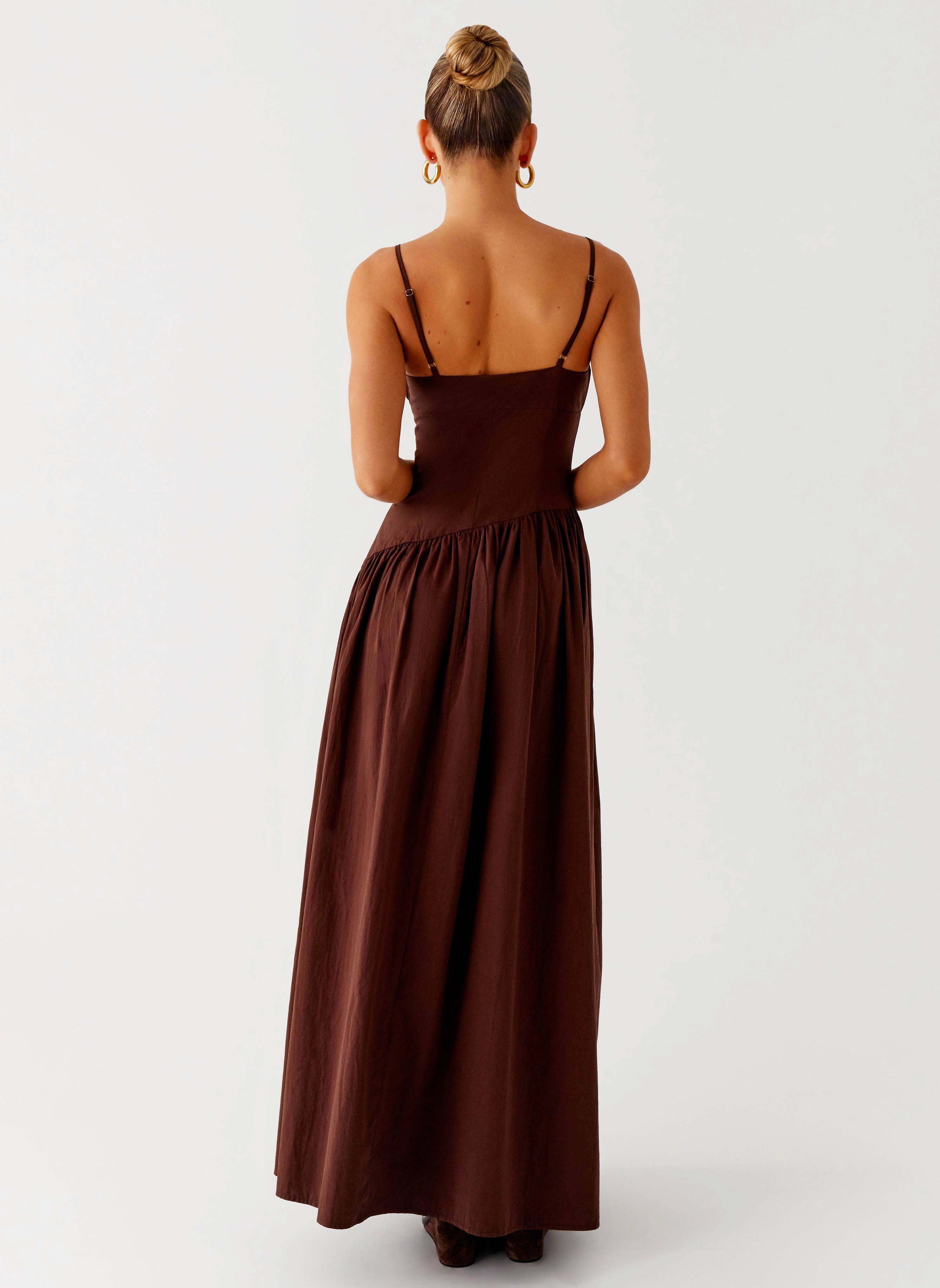 All-Purpose Wear Yuna Drop Waist Maxi Dress - Chocolate