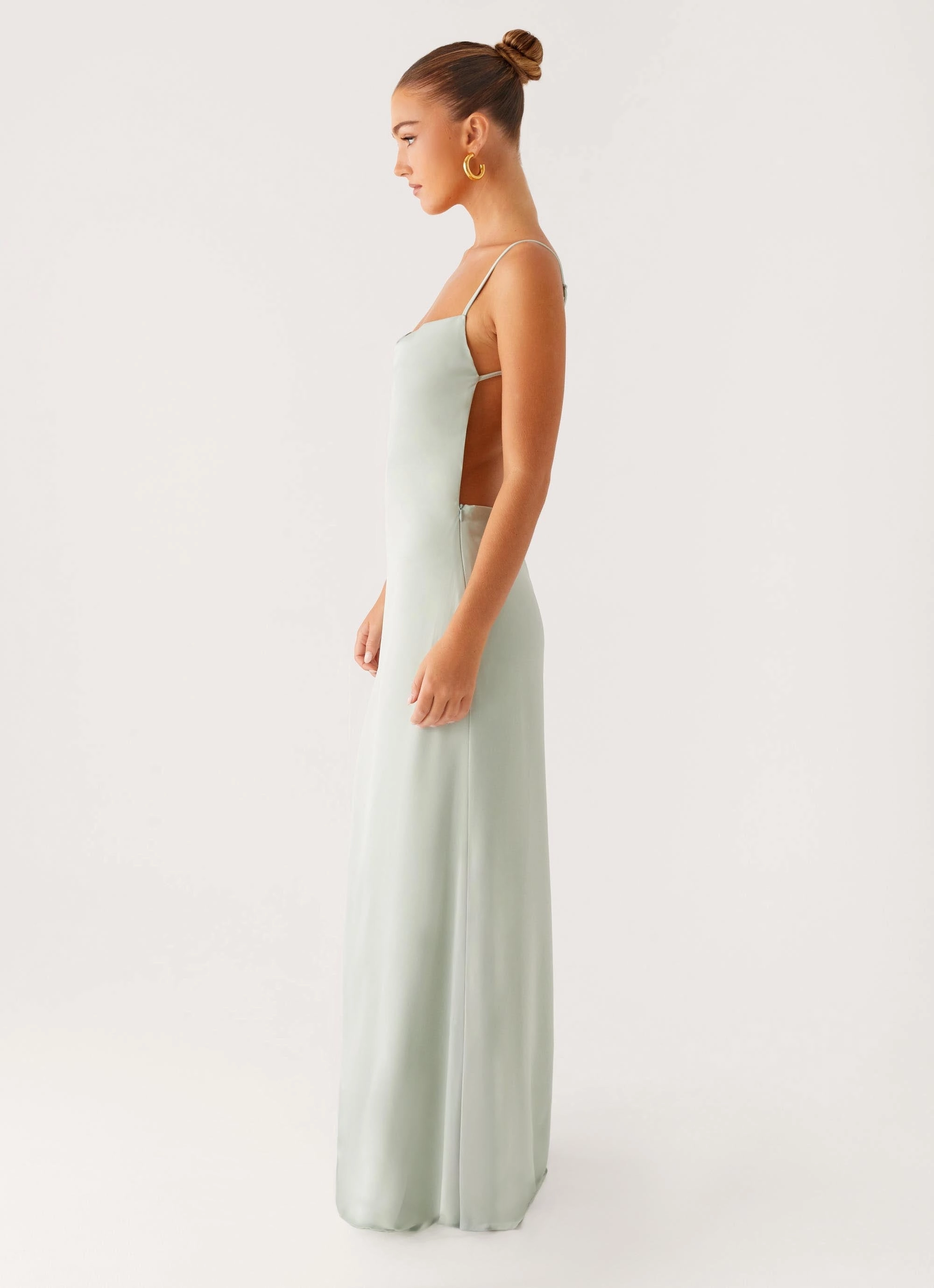 Cap-Sleeve Yves Maxi Dress - Mint