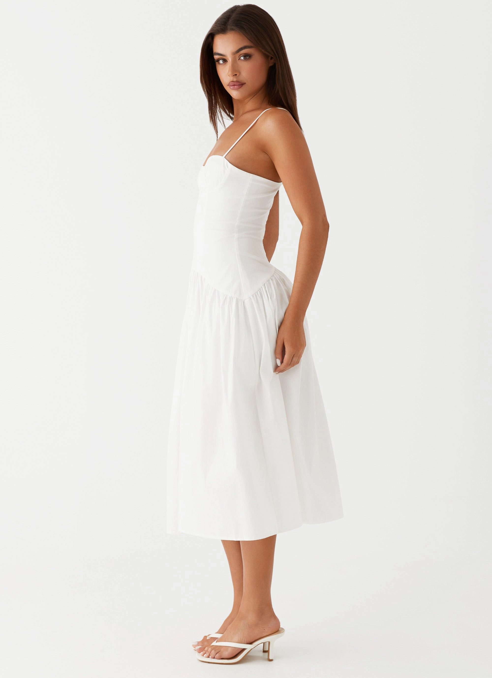 Yvette Corset Midi Dress - White SeamlessConstruction