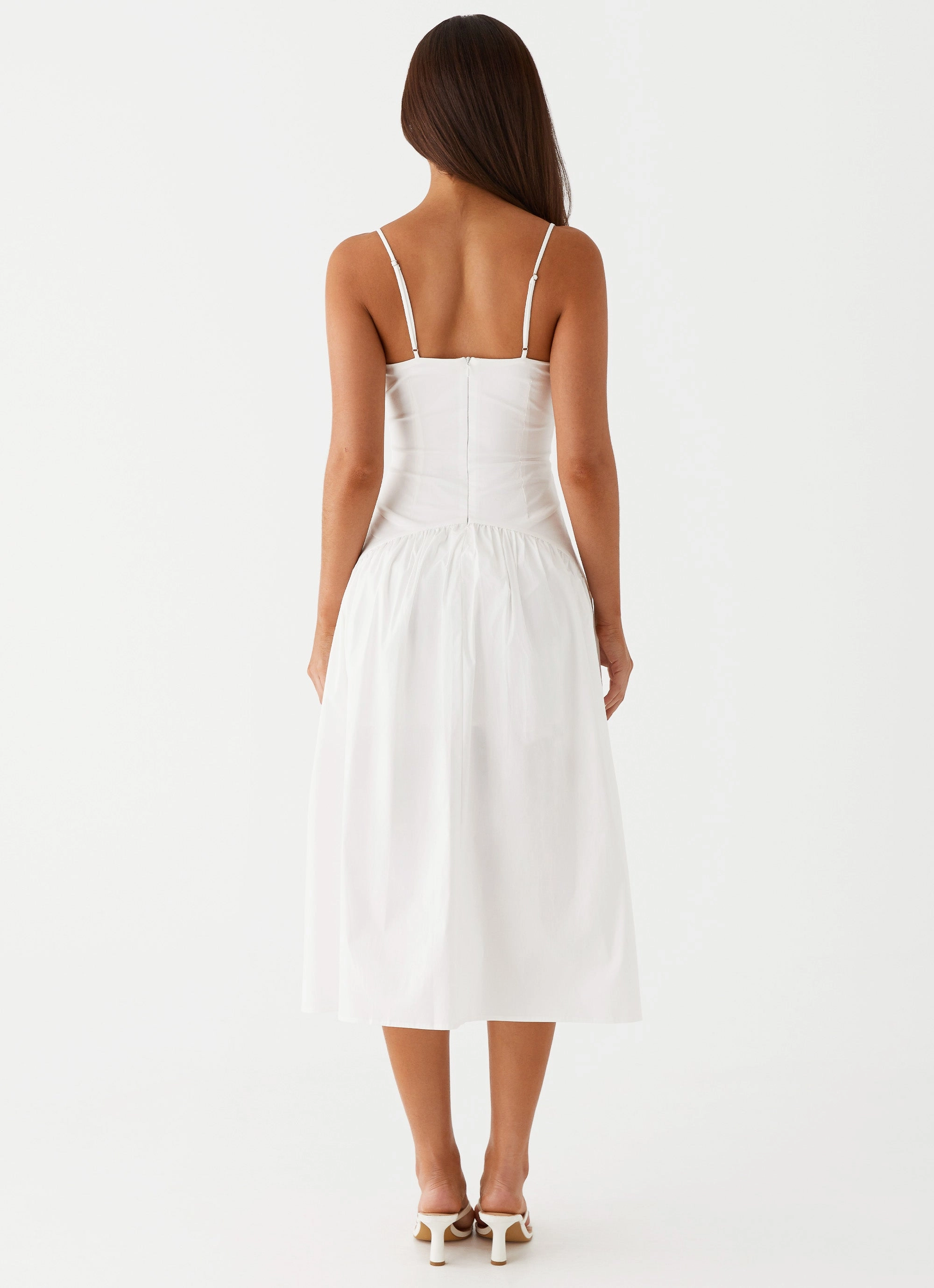All Occasion Casual Look Yvette Corset Midi Dress - White