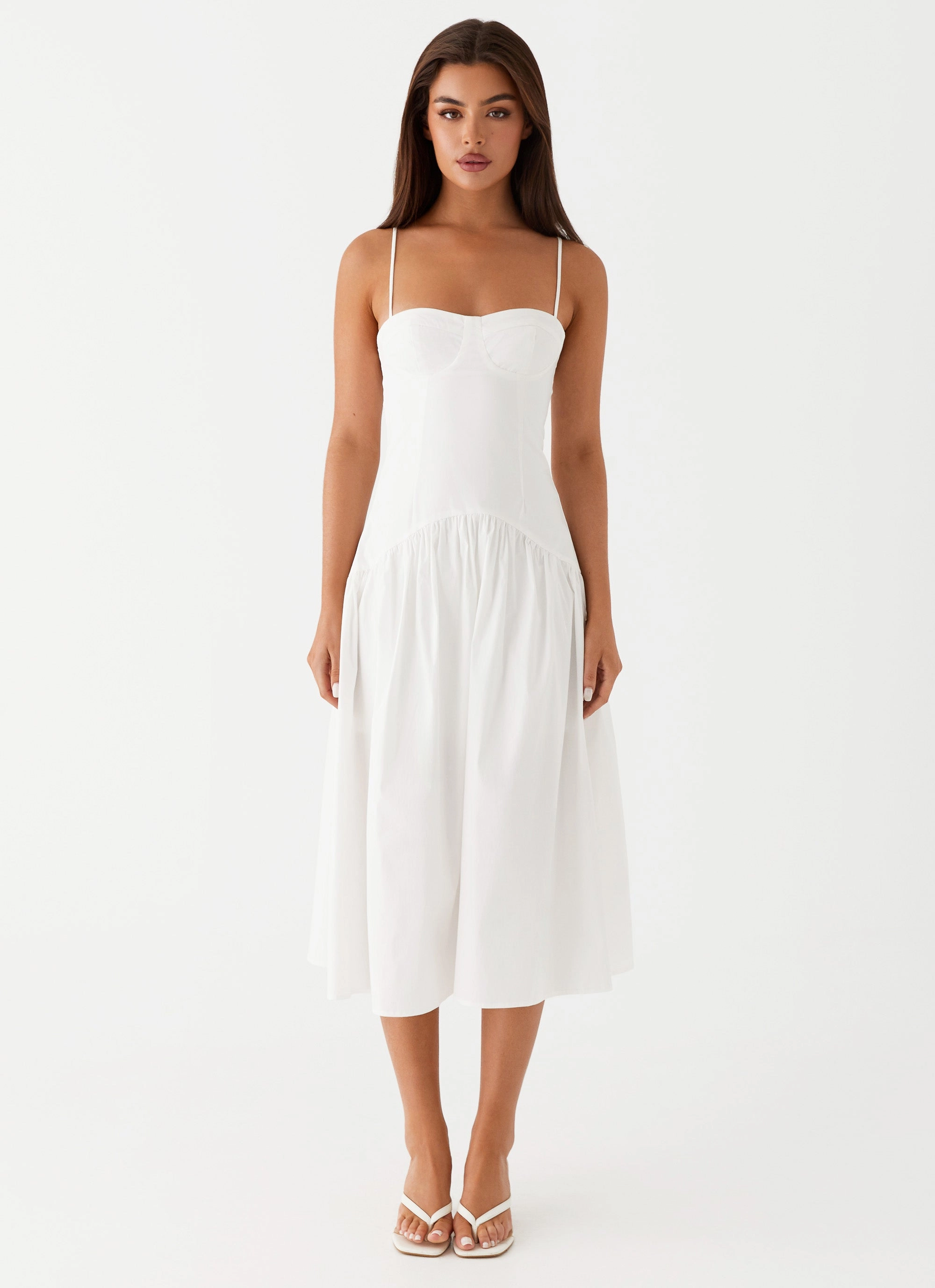Yvette Corset Midi Dress - White Seasonal Style