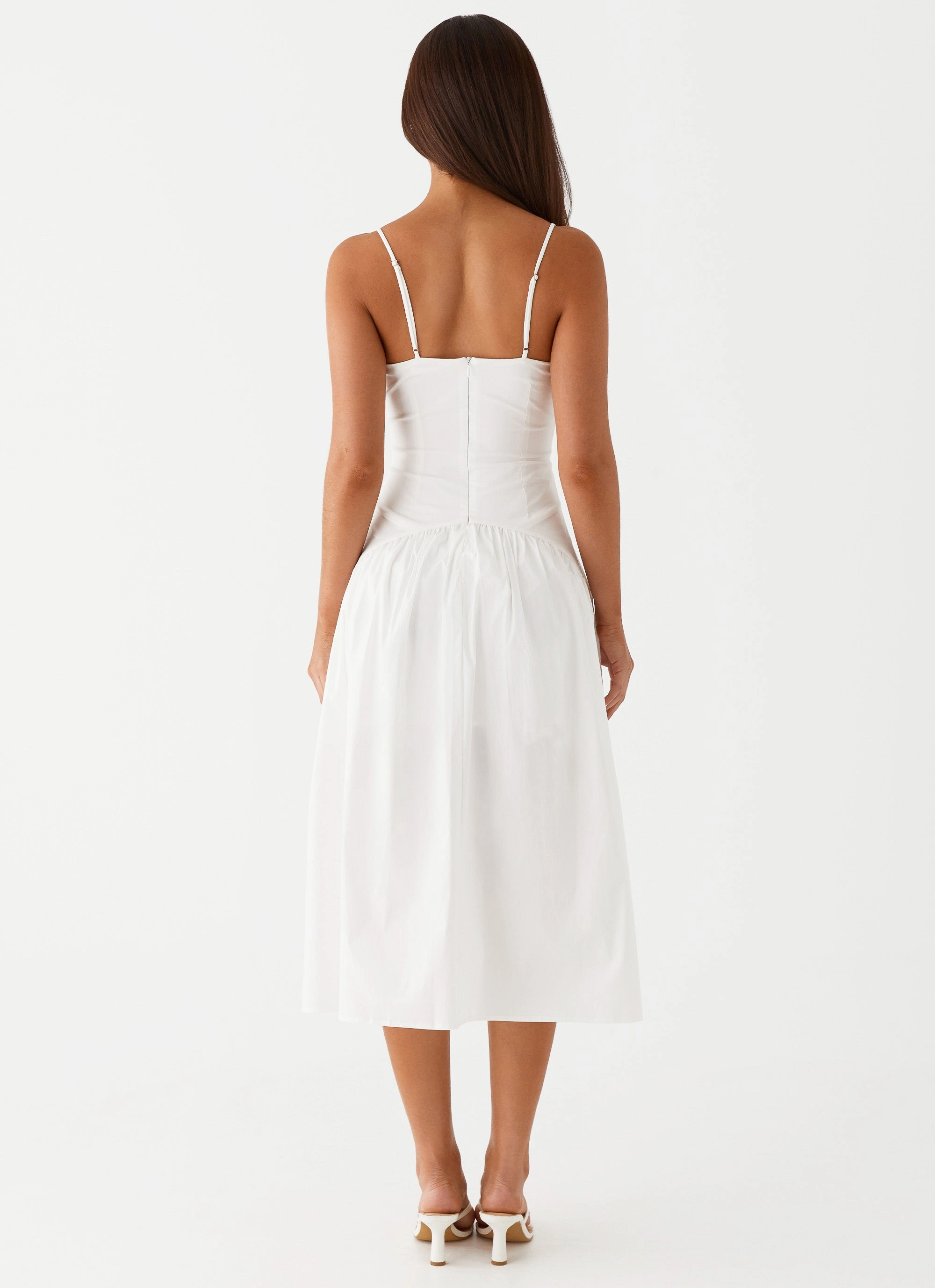 Yvette Corset Midi Dress - White Daily Movement Functional Fit
