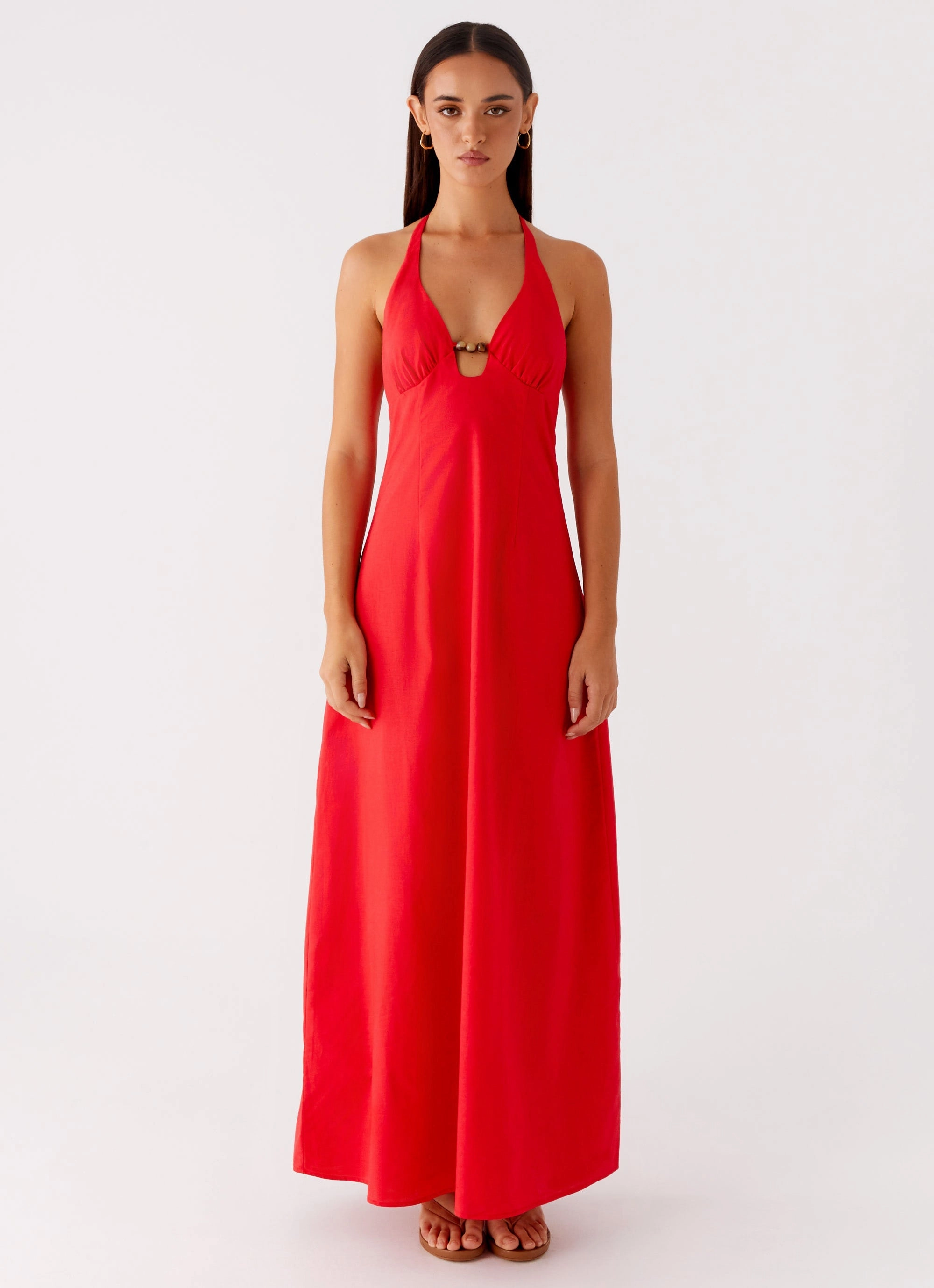 Zana Maxi Dress - Red Monochrome Mood Soft Comfort
