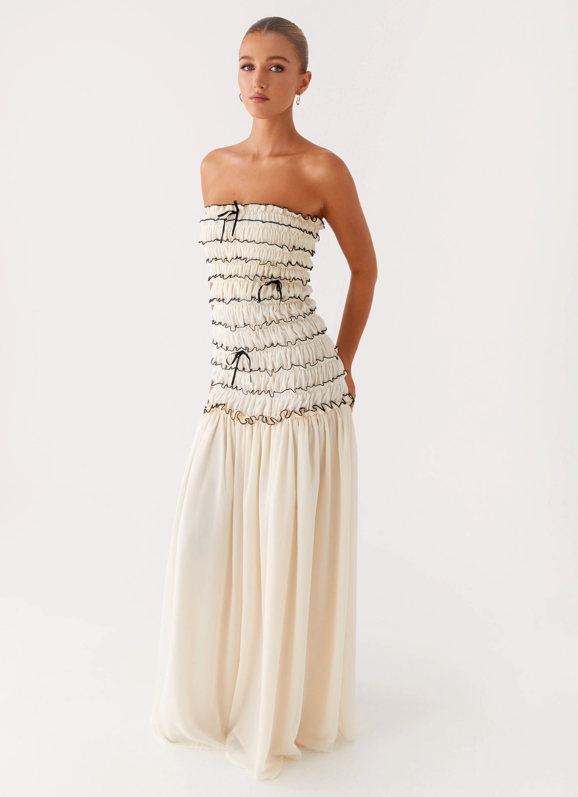Front Detail Zariah Maxi Dress - Ivory
