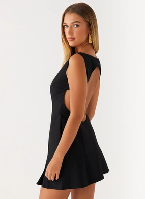 Zavia Mini Dress - Black Weekend Chic Bold Simplicity