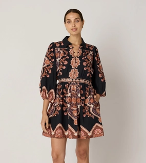 Leigh Mini Dress | Dark Lagos Flexible Shoulder Gusset Fashion Blouse