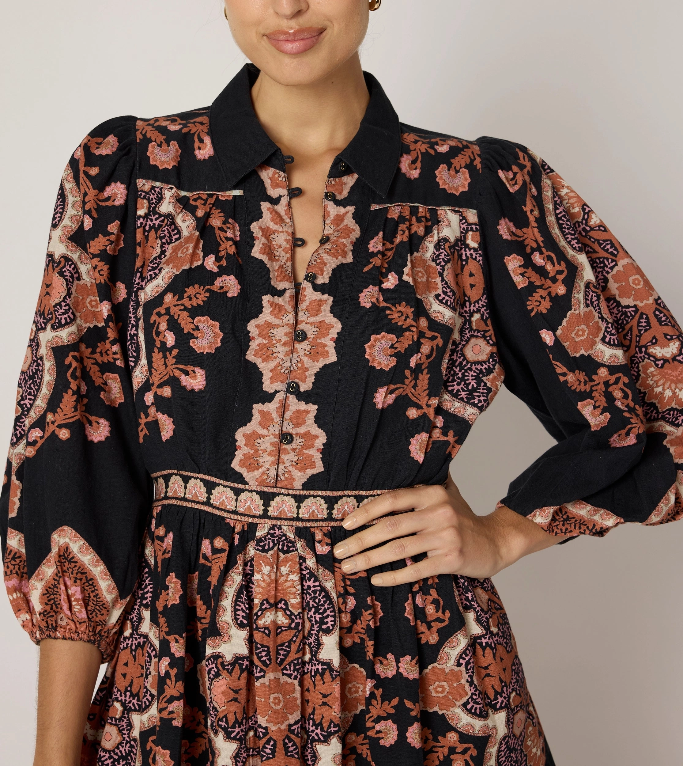 Drop Shoulder Silhouette Leigh Mini Dress | Dark Lagos