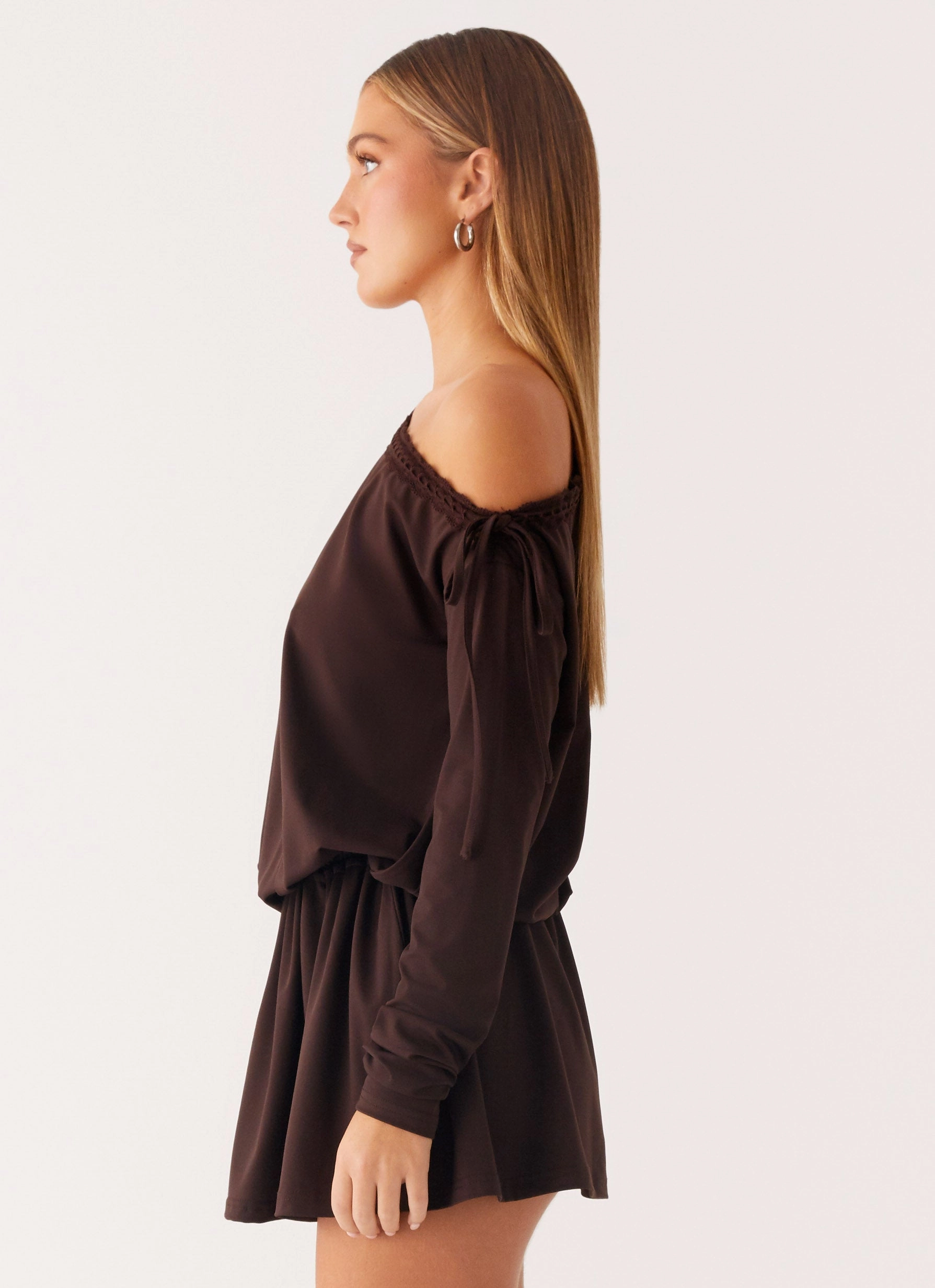 Dreamy Layers Light Motion Zinnia Mini Dress - Chocolate