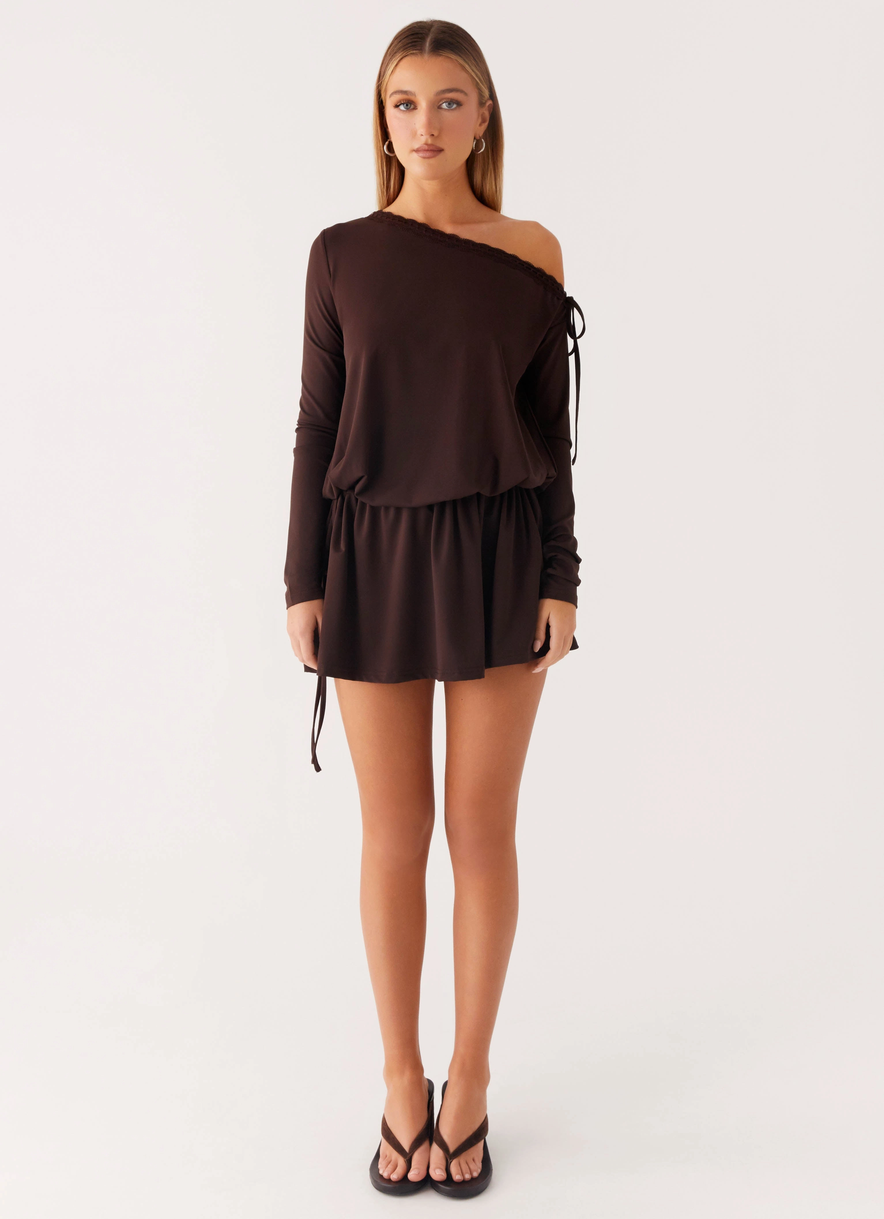 Light Soft Zinnia Mini Dress - Chocolate