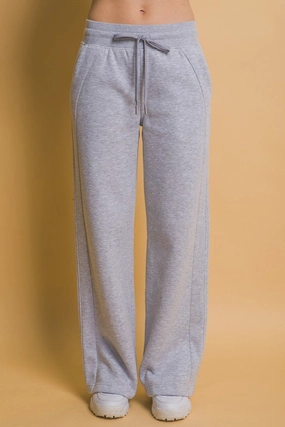 Zinnia Wide Leg Sweatpants Contrast Trim Travel Ready Fit