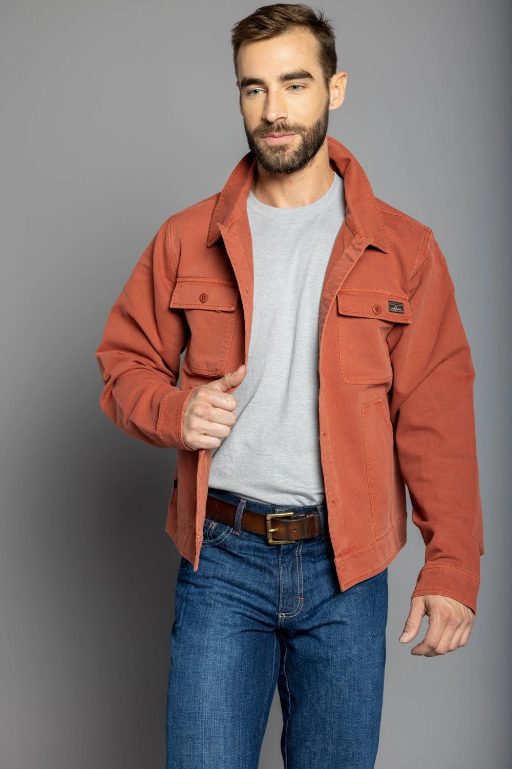 Kimes Ranch Mens Rough Stock Dark Red 100% Cotton Jacket Ergonomic Articulation Light Padding